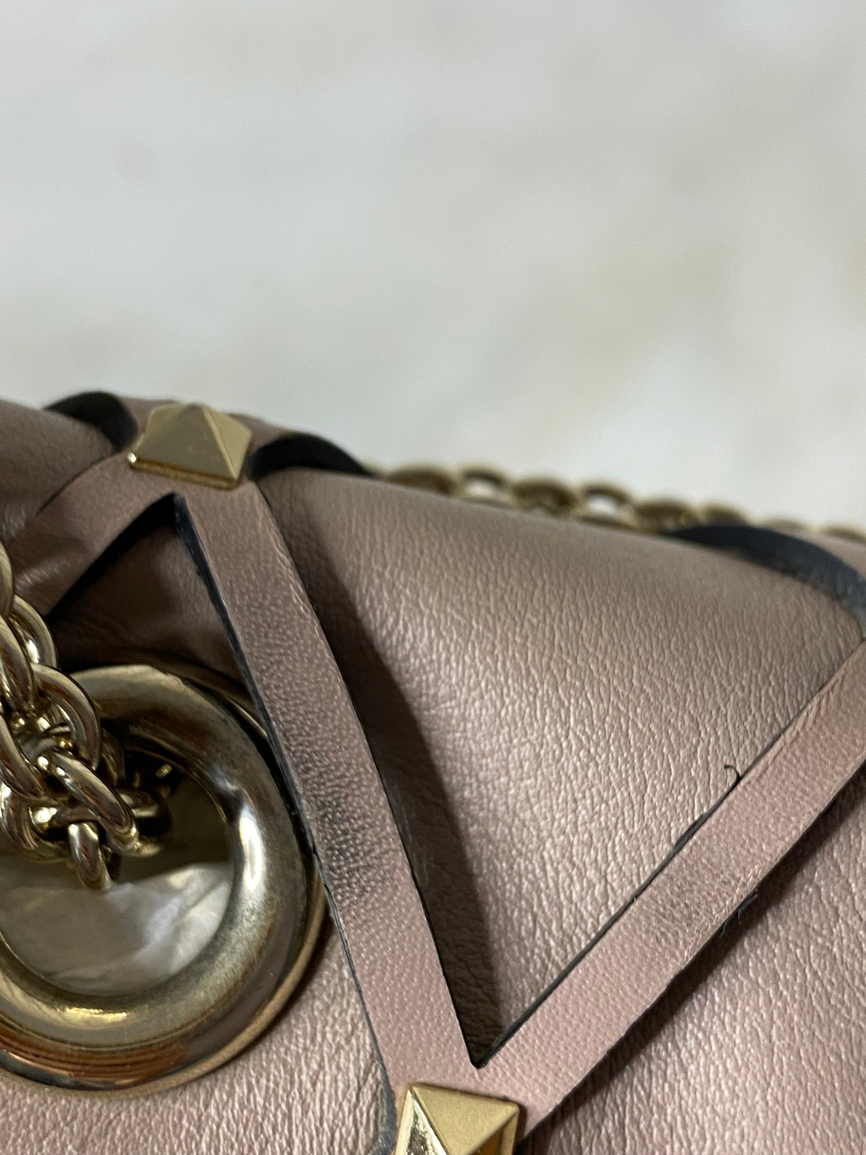 Valentino Nude Rockstud Bag W/ Chain-handbag-Valentino-The Closet Egypt