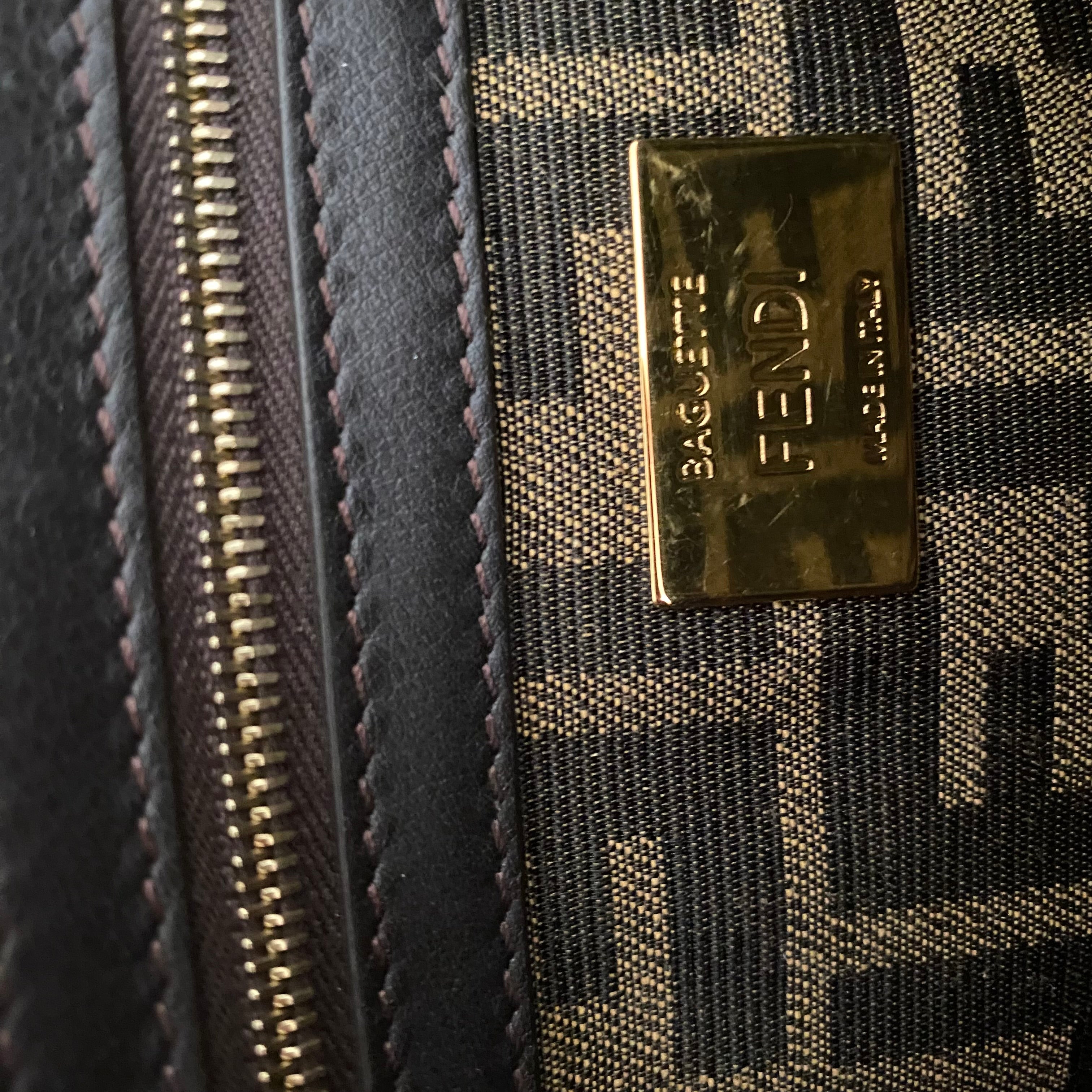 Fendi Bicolor Baguette FF Top Handle Bag W/ Strap-handbag-Fendi-The Closet Egypt