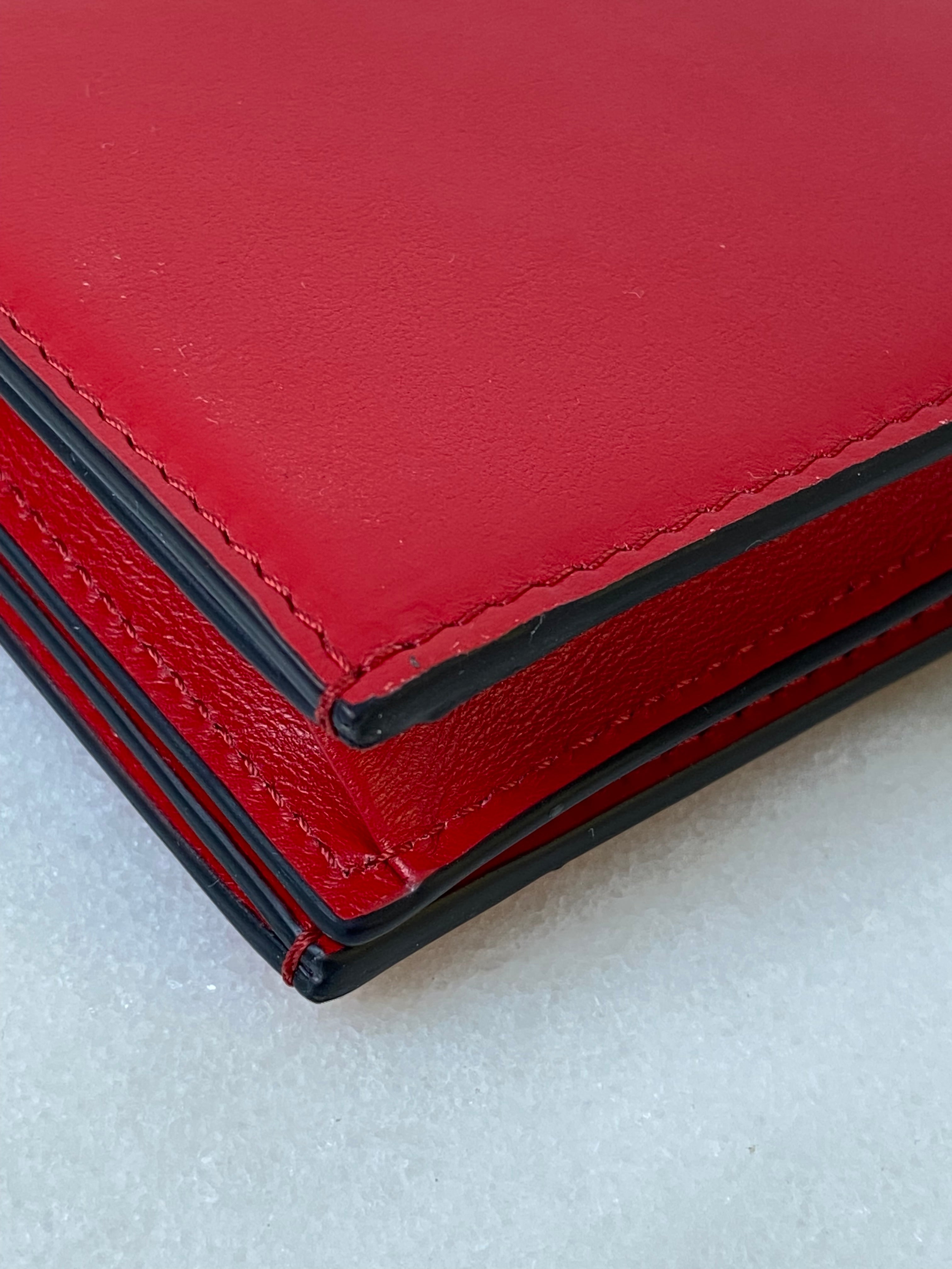 Valentino Red V Logo Flap Small Zip Wallet-wallet-Valentino-The Closet Egypt