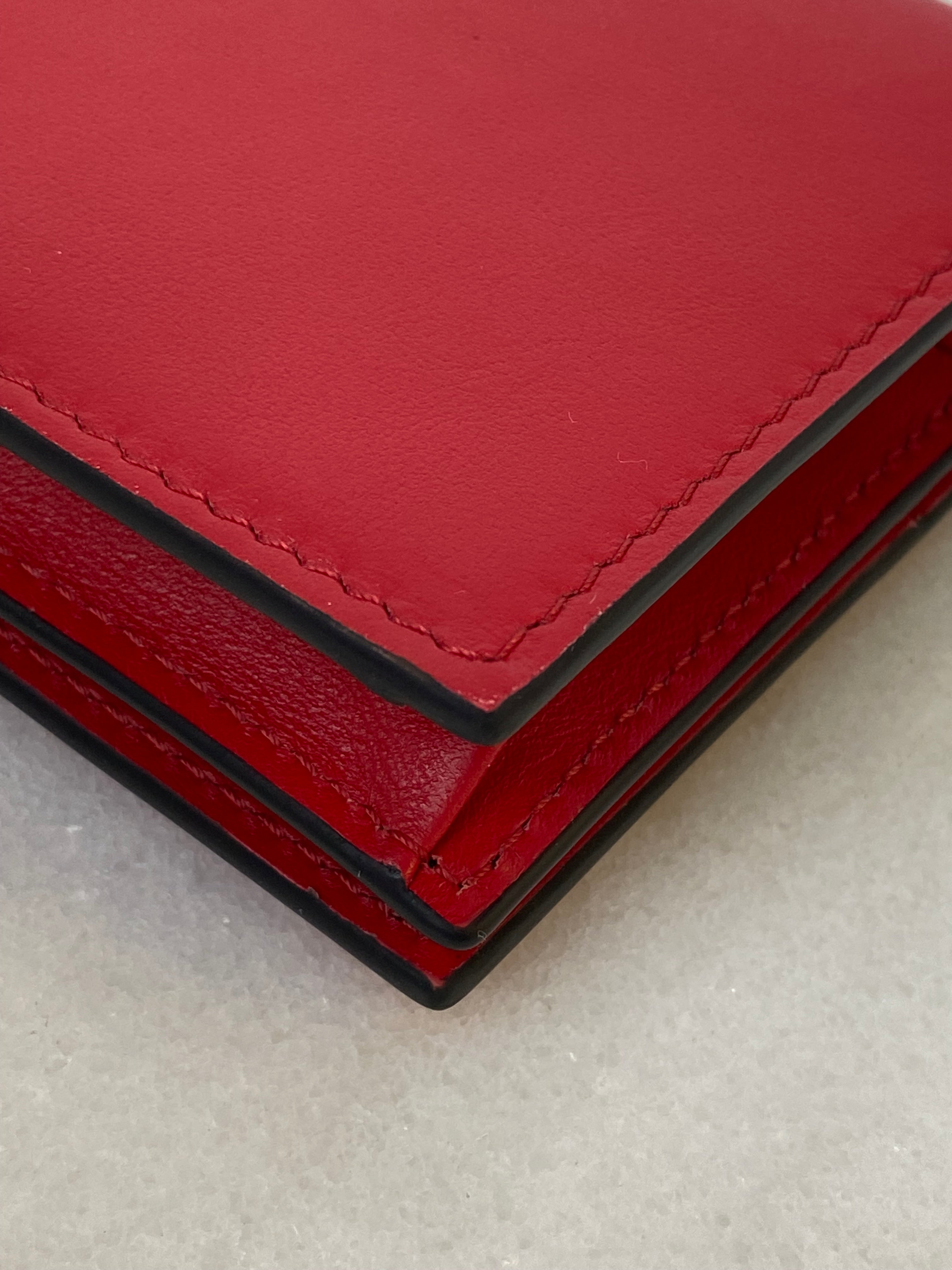 Valentino Red V Logo Flap Small Zip Wallet-wallet-Valentino-The Closet Egypt