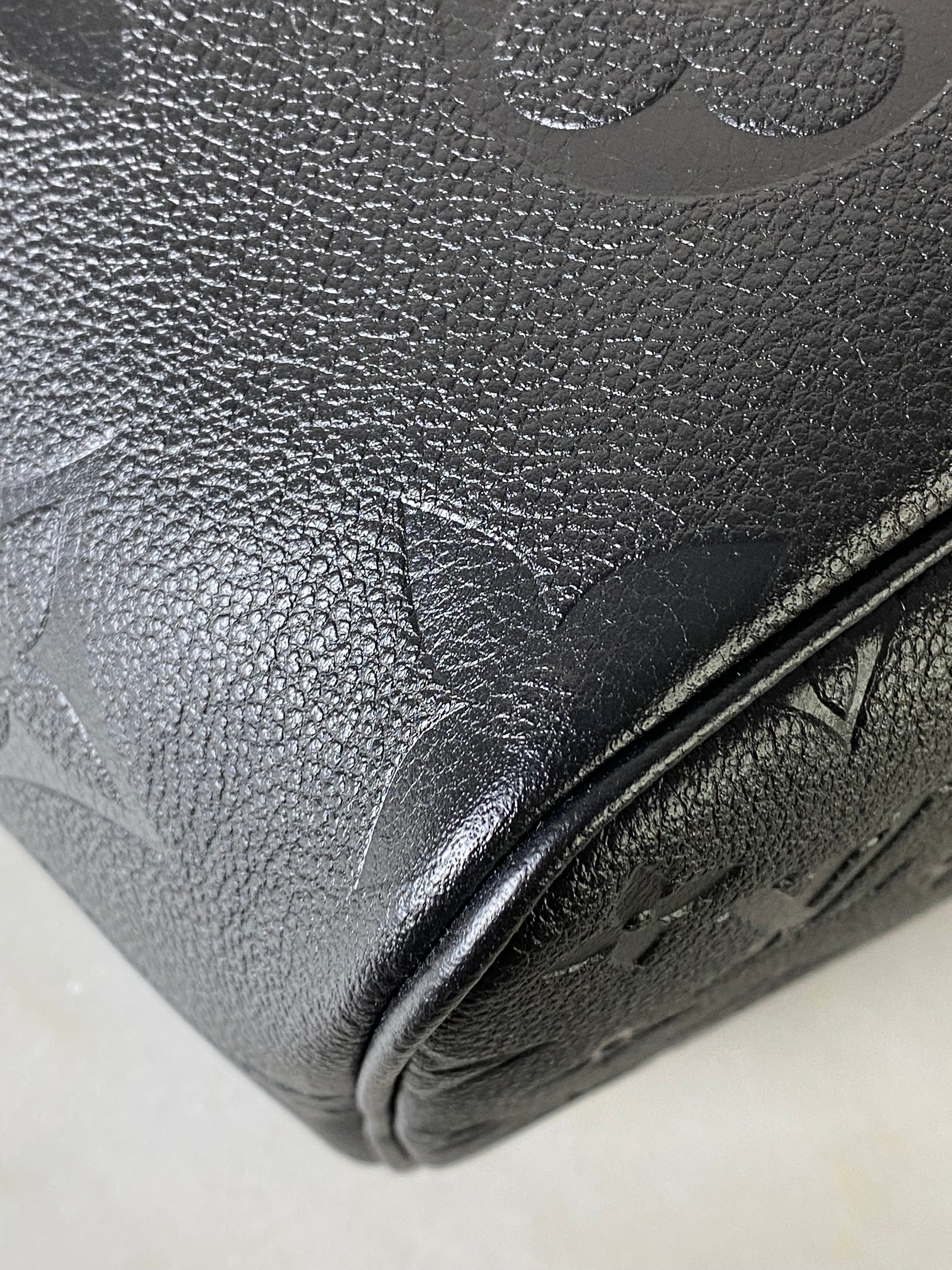 Louis Vuitton Black Monogram Empreinte Neverfull MM Tote Bag