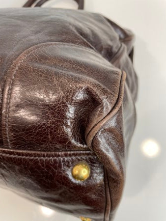 Prada Brown Vittello Shine Tote Large Bag-handbag-Prada-The Closet Egypt