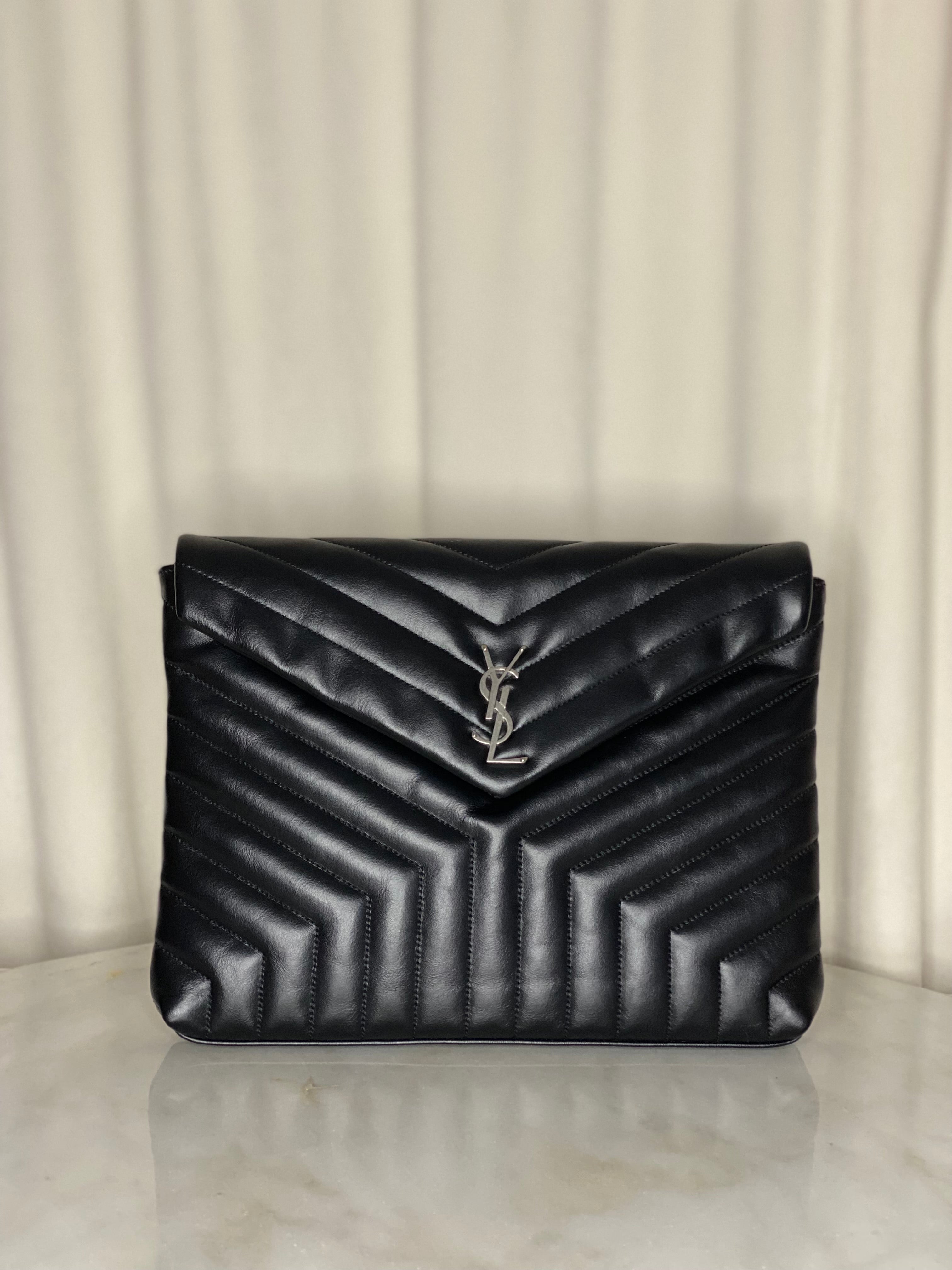 YSL Black Large Pouch-Pouch-YSL-The Closet Egypt