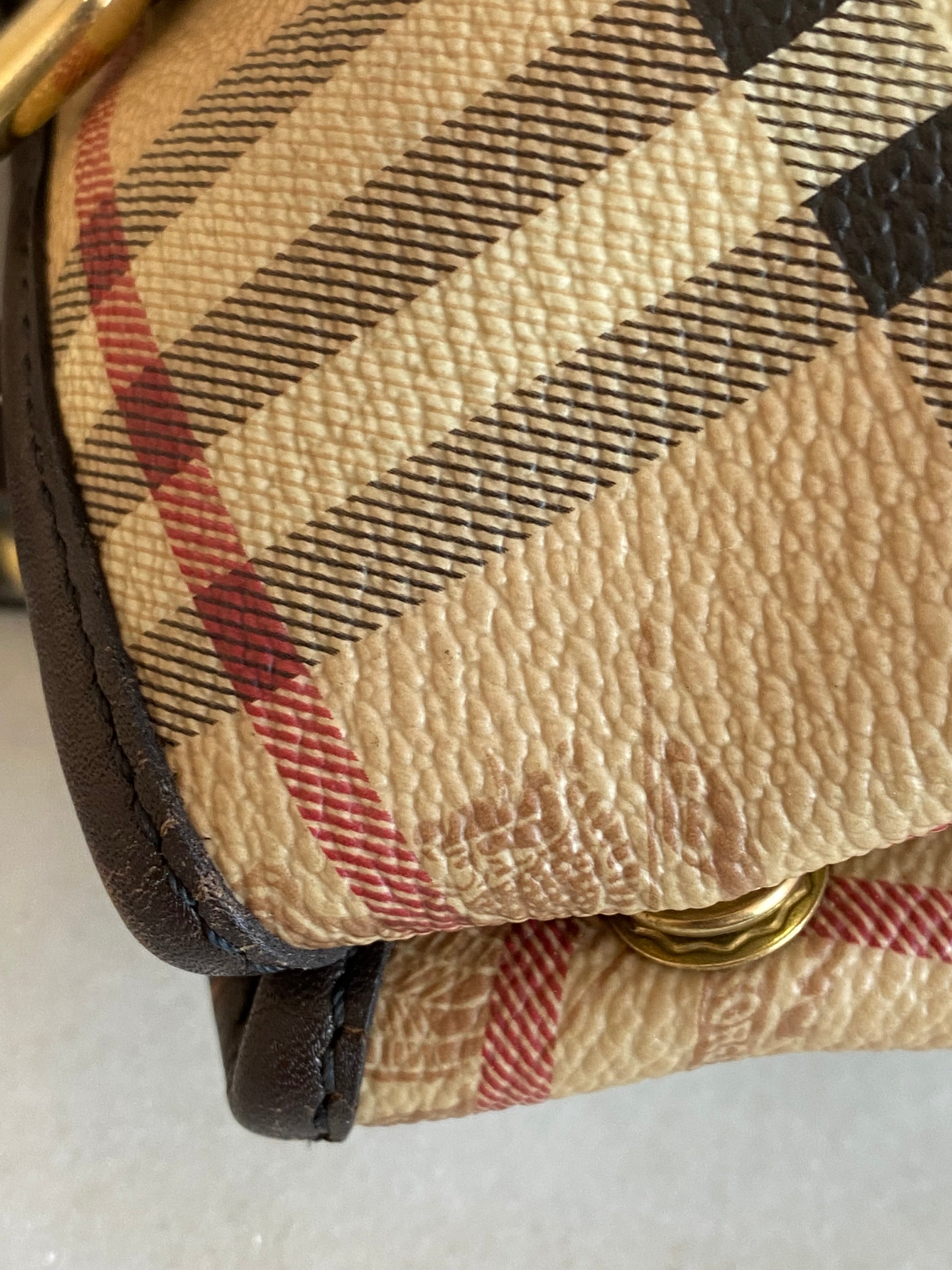 Burberry Bicolor Haymarket Eden Shoulder Bag