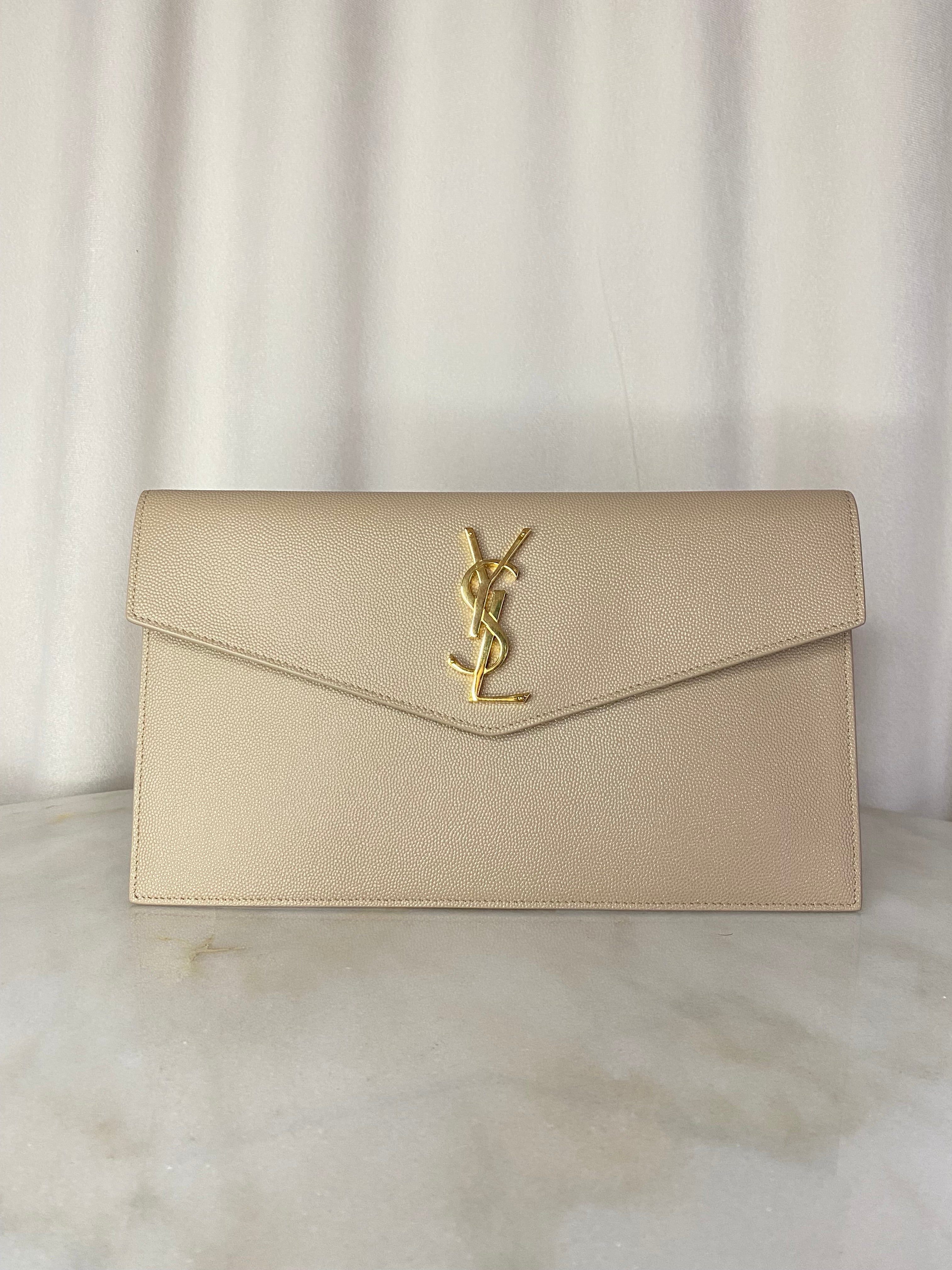 YSL Beige Uptown Pouch-Pouch-YSL-The Closet Egypt