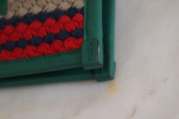 Gucci Green Multicolor Fabric Embroidered Marbella Striped Pouch-Pouch-Gucci-The Closet Egypt