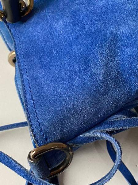 Gucci Blue Suede Bamboo Fringe Tote Bag-handbag-Gucci-The Closet Egypt