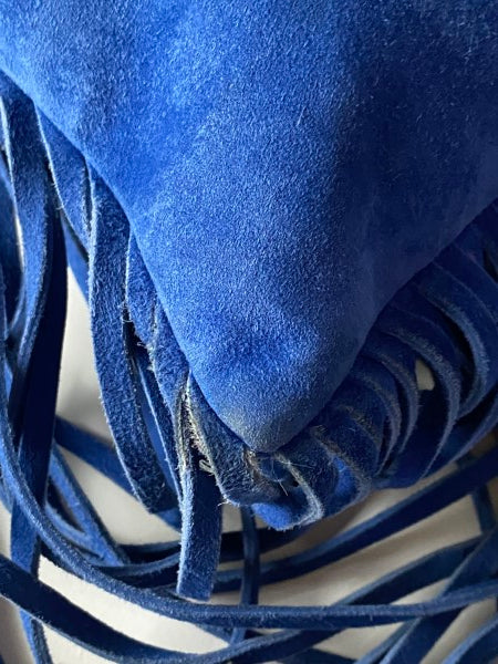 Gucci Blue Suede Bamboo Fringe Tote Bag-handbag-Gucci-The Closet Egypt