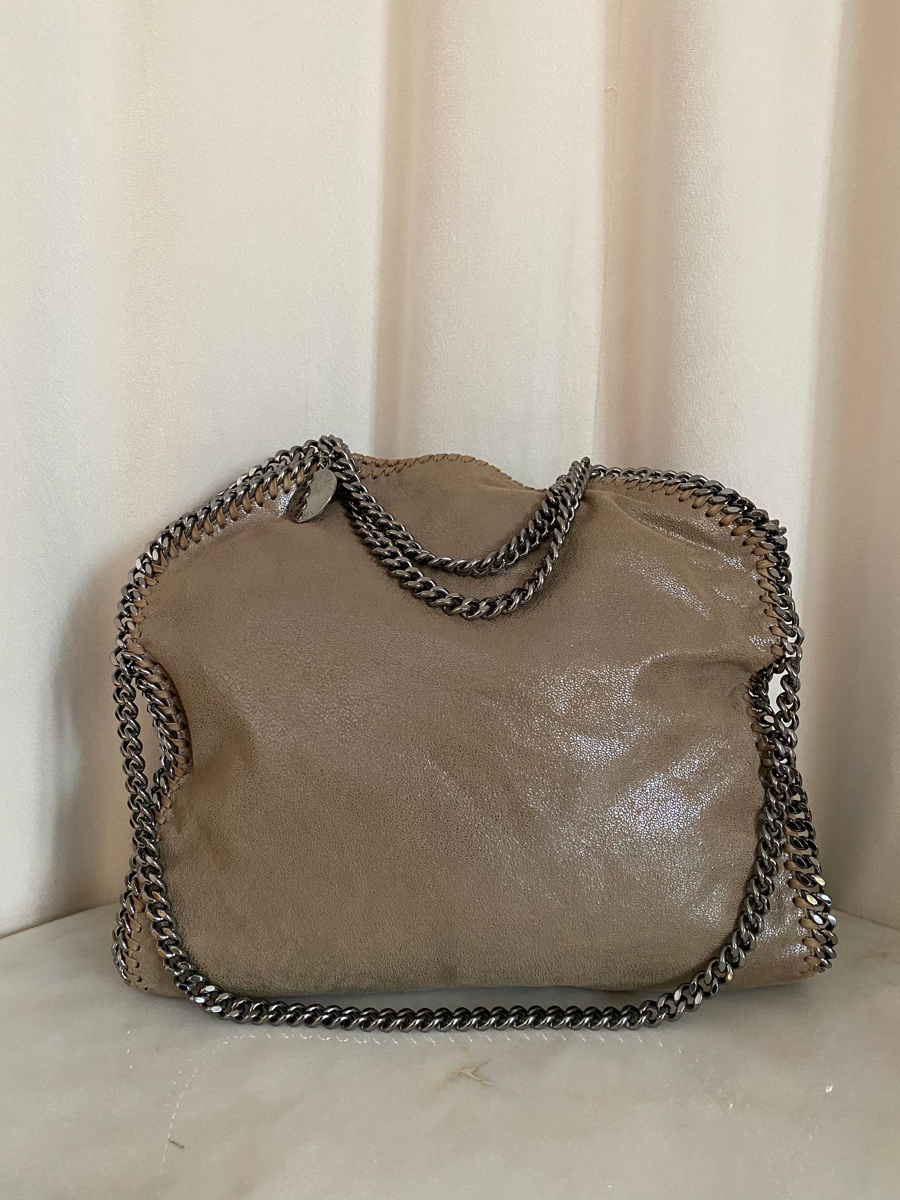 Stella Mccartney Beige Falabella Fold Over Bag-handbag-Stella Mccartney-The Closet Egypt