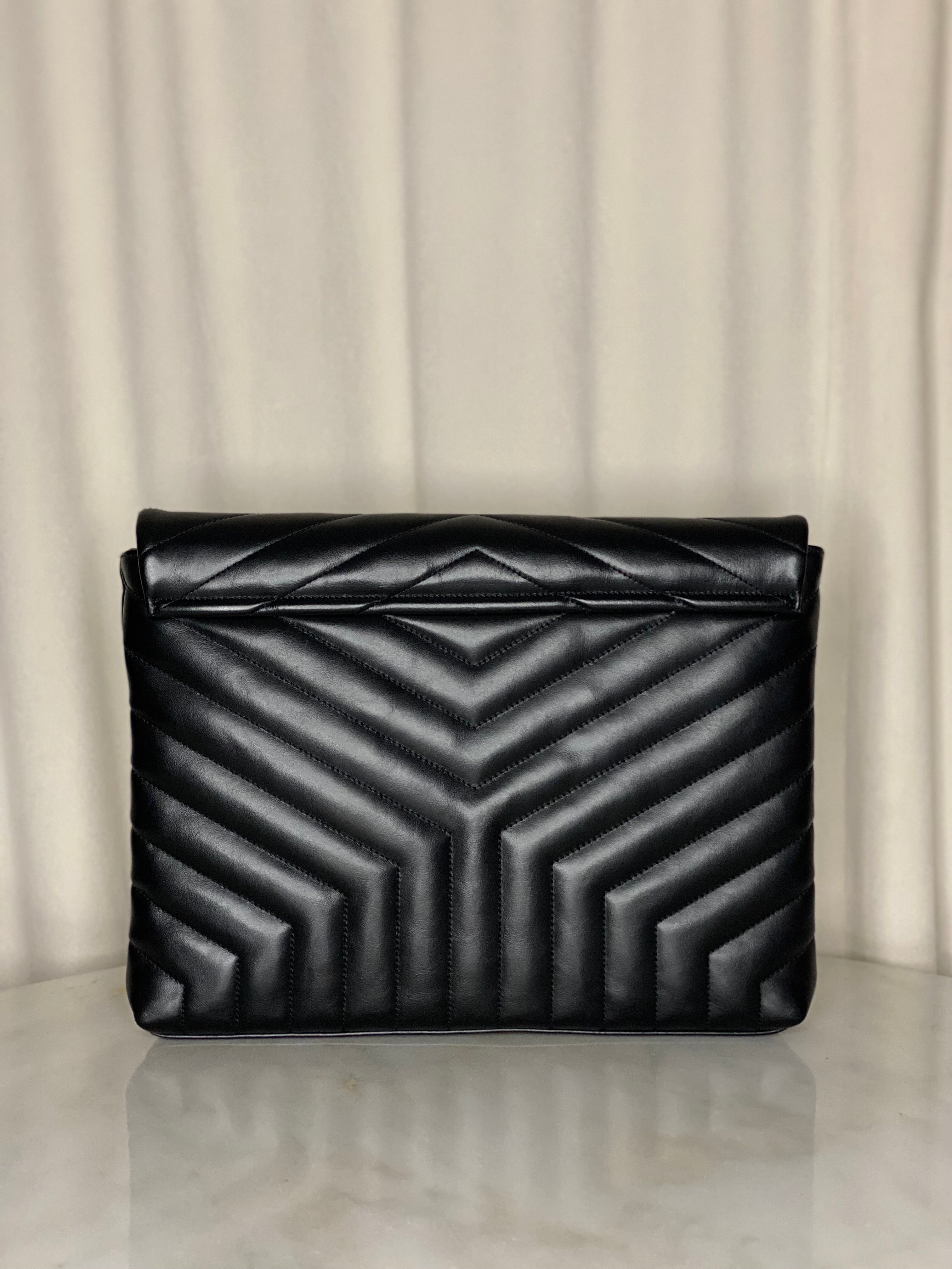 YSL Black Large Pouch-Pouch-YSL-The Closet Egypt