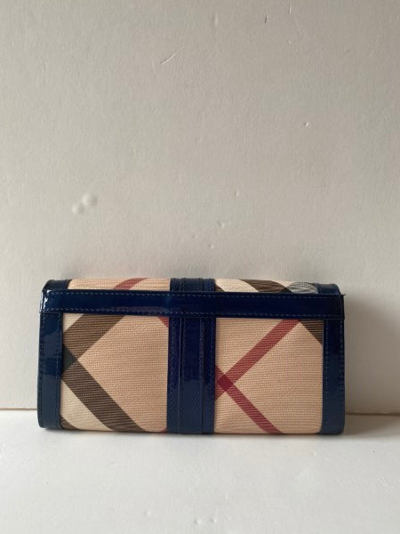 Burberry Blue Nova Check Long Wallet-wallet-Burberry-The Closet Egypt