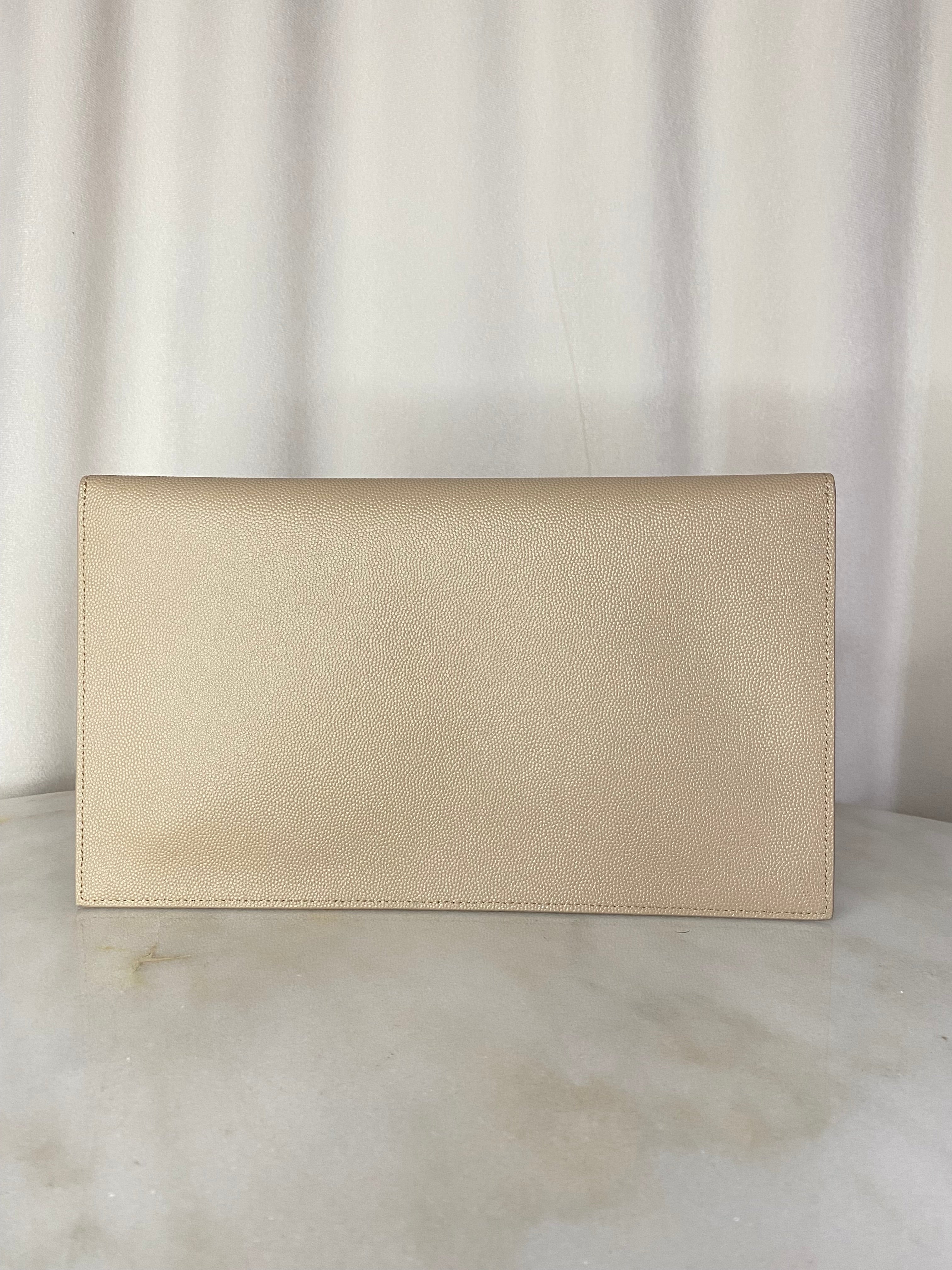 YSL Beige Uptown Pouch-Pouch-YSL-The Closet Egypt