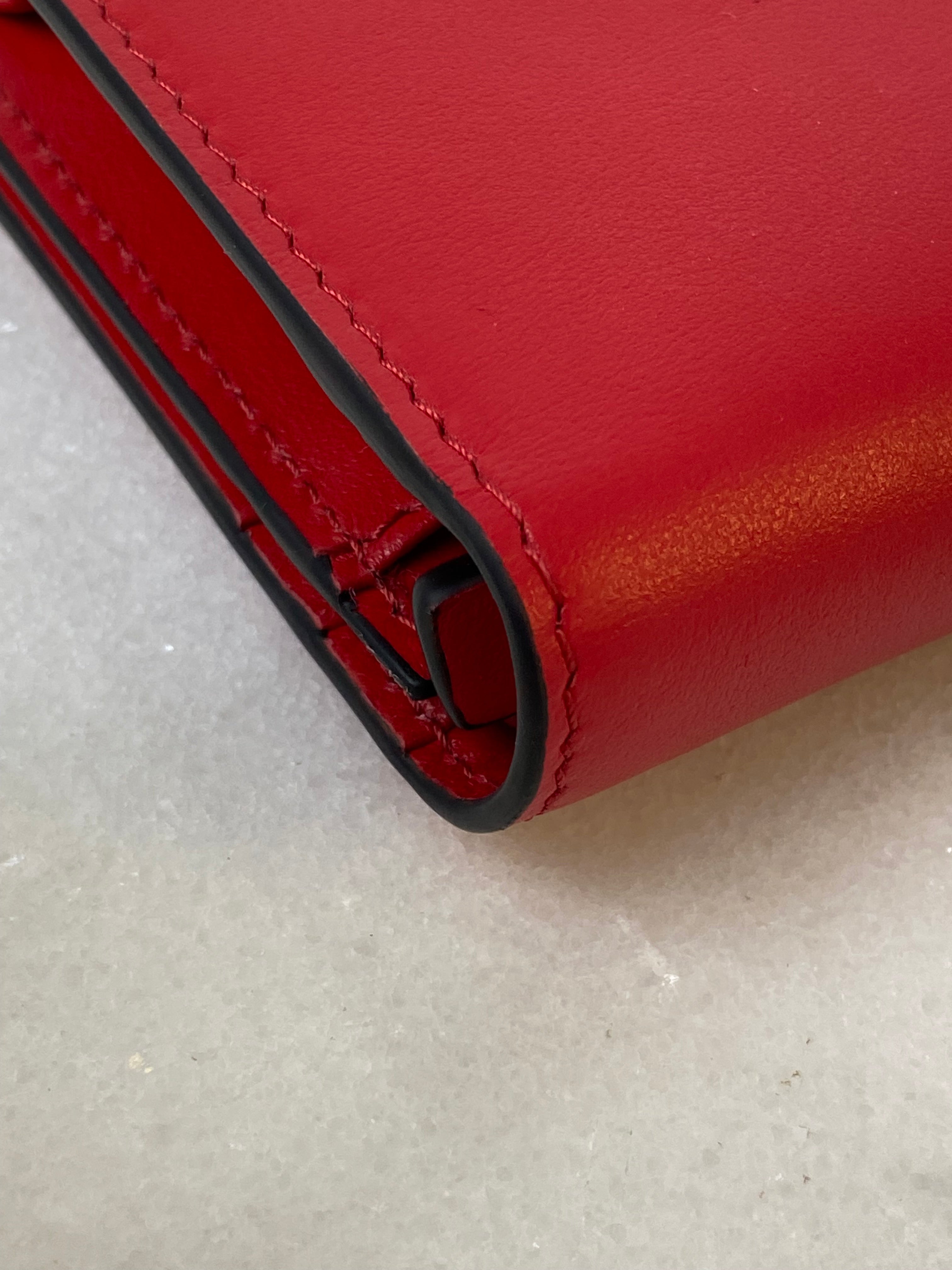 Valentino Red V Logo Flap Small Zip Wallet-wallet-Valentino-The Closet Egypt