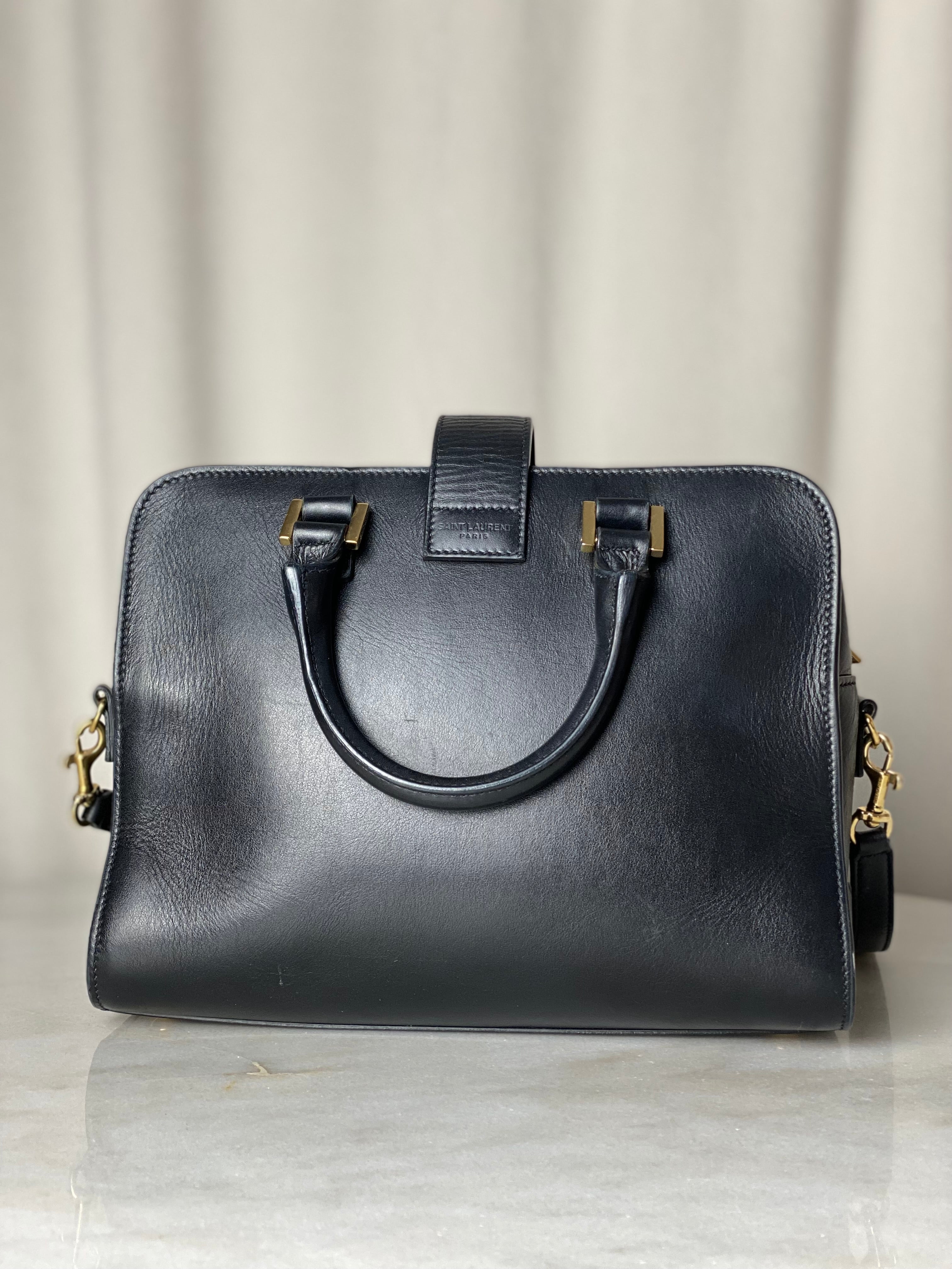 YSL Black Cabas Bag W/ Strap-handbag-YSL-The Closet Egypt