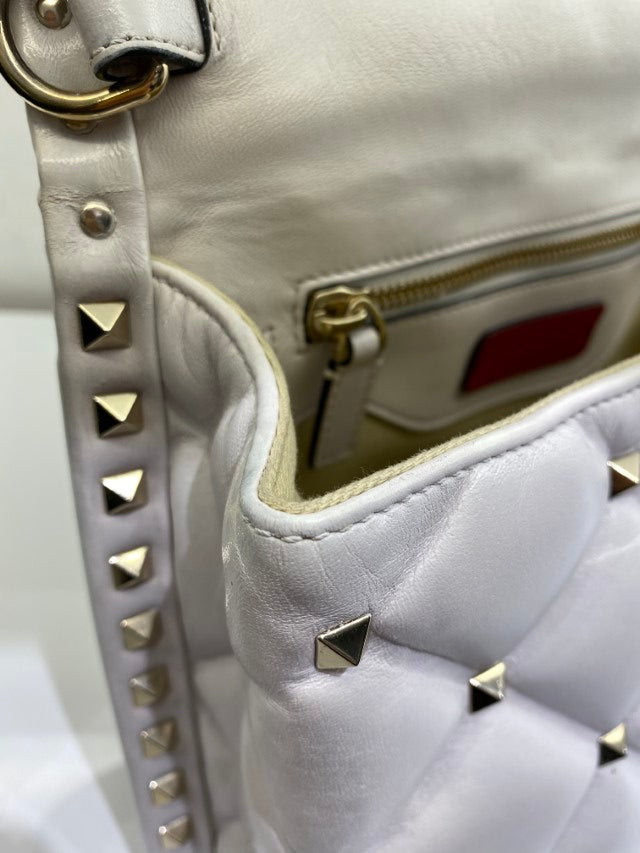 Valentino White VLTN Spike Rockstud Bag-handbag-Valentino-The Closet Egypt