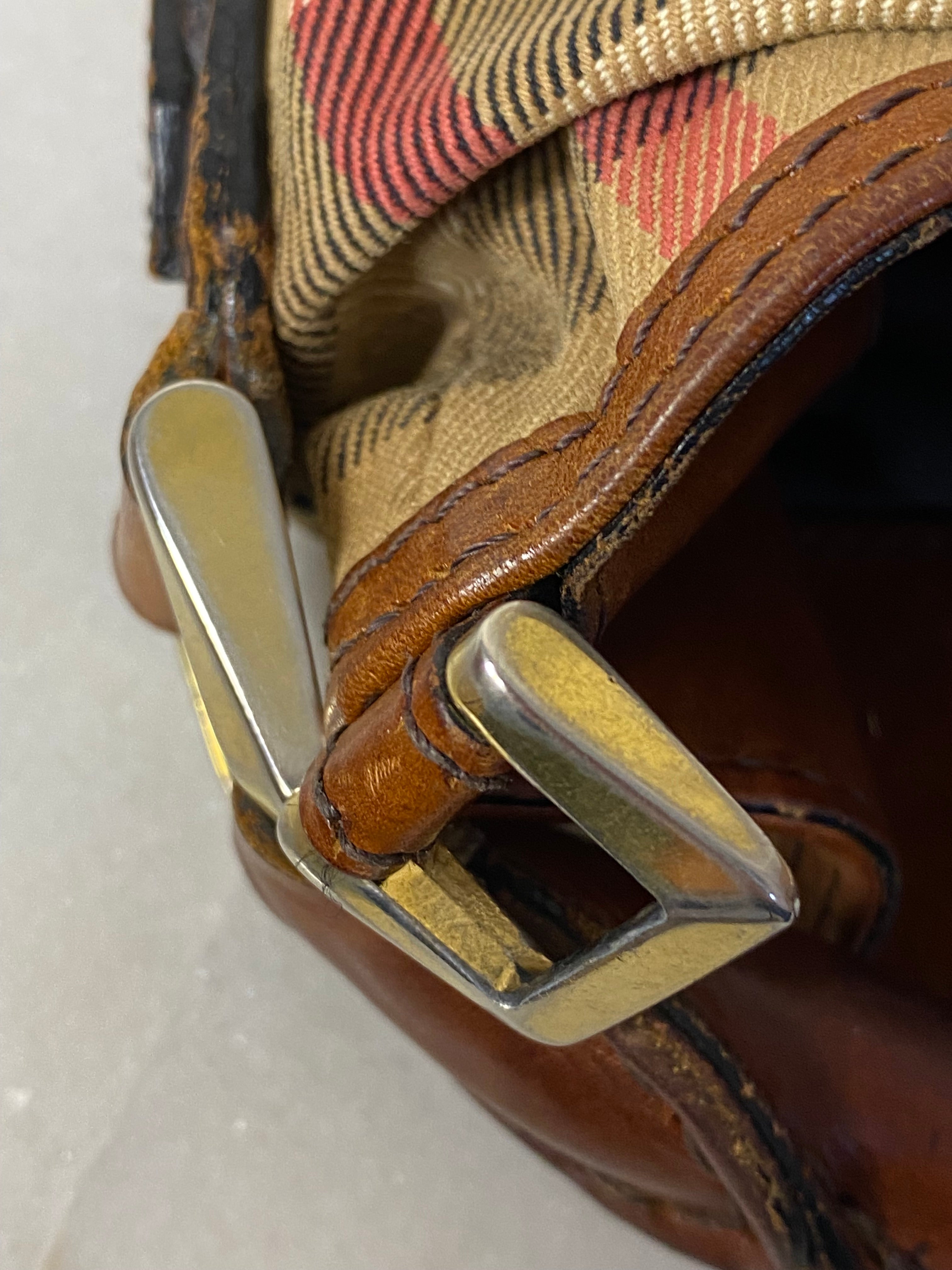 Burberry Camel Bridle House Check Top Handle Bag-handbag-Burberry-The Closet Egypt