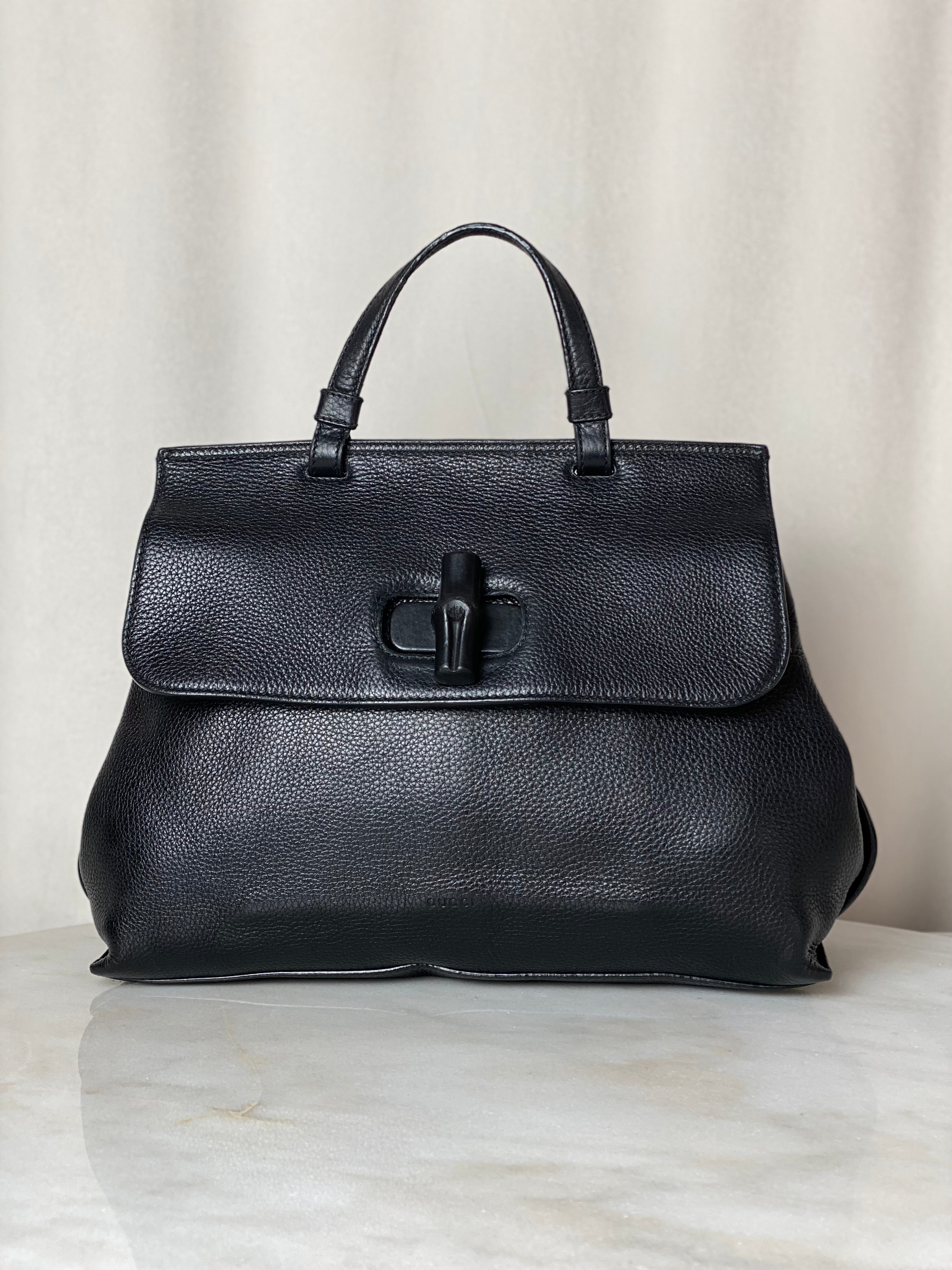 Gucci Black Bamboo Daily Tote Bag