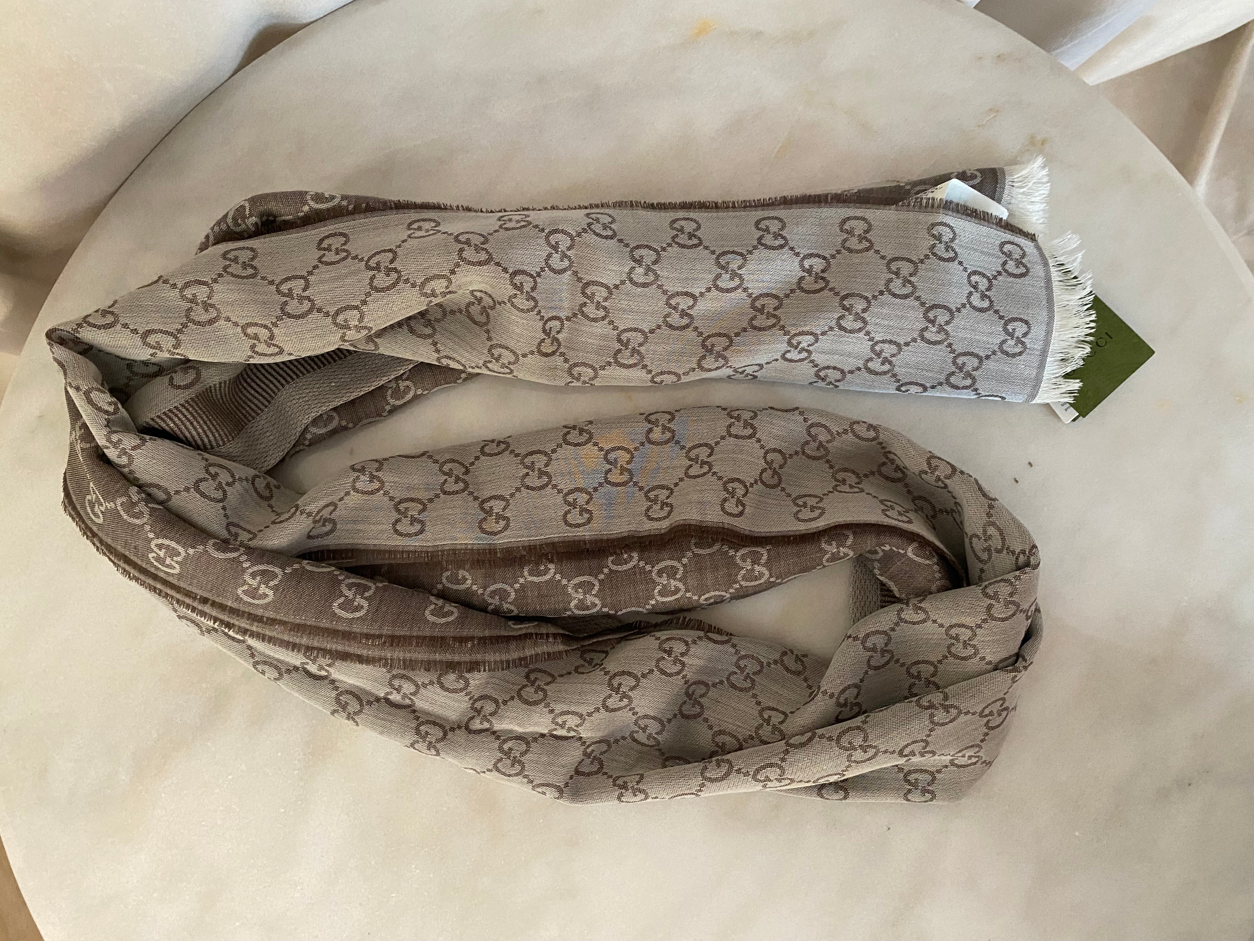 Gucci Light Brown GG Scarf-Scarf-Gucci-The Closet Egypt