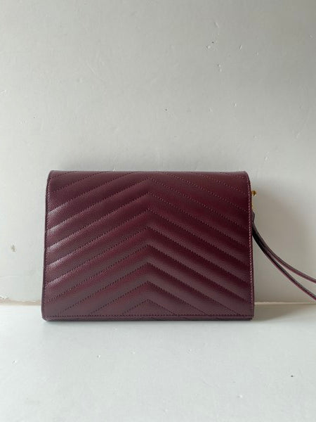 YSL Burgundy Cassandre Pouch-Pouch-YSL-The Closet Egypt