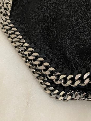 Stella Mccartney Black Falabella Fold Over Bag-handbag-Stella Mccartney-The Closet Egypt