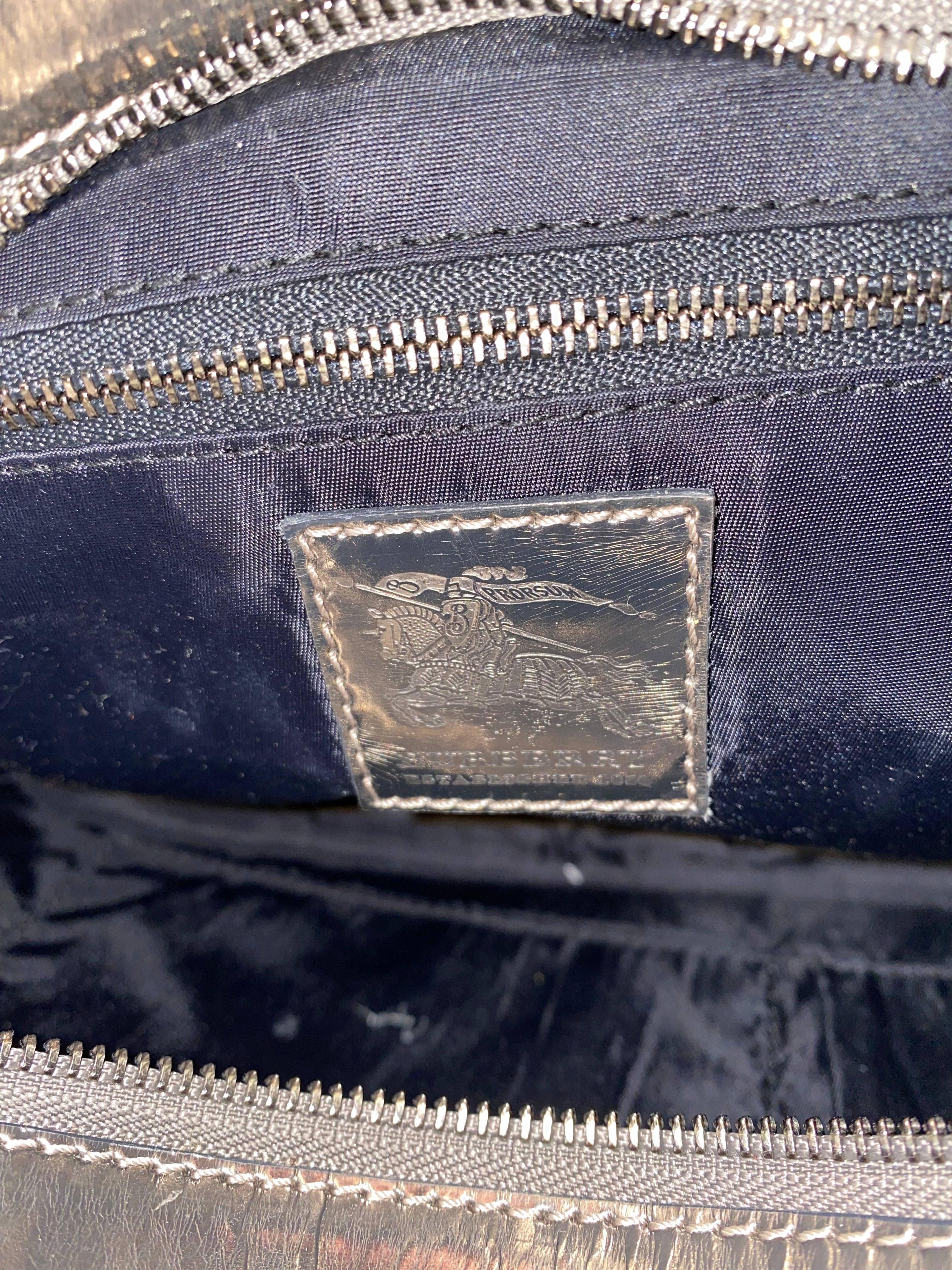 Burberry Metallic Dark Grey Beat Check Shoulder Bag-handbag-Burberry-The Closet Egypt