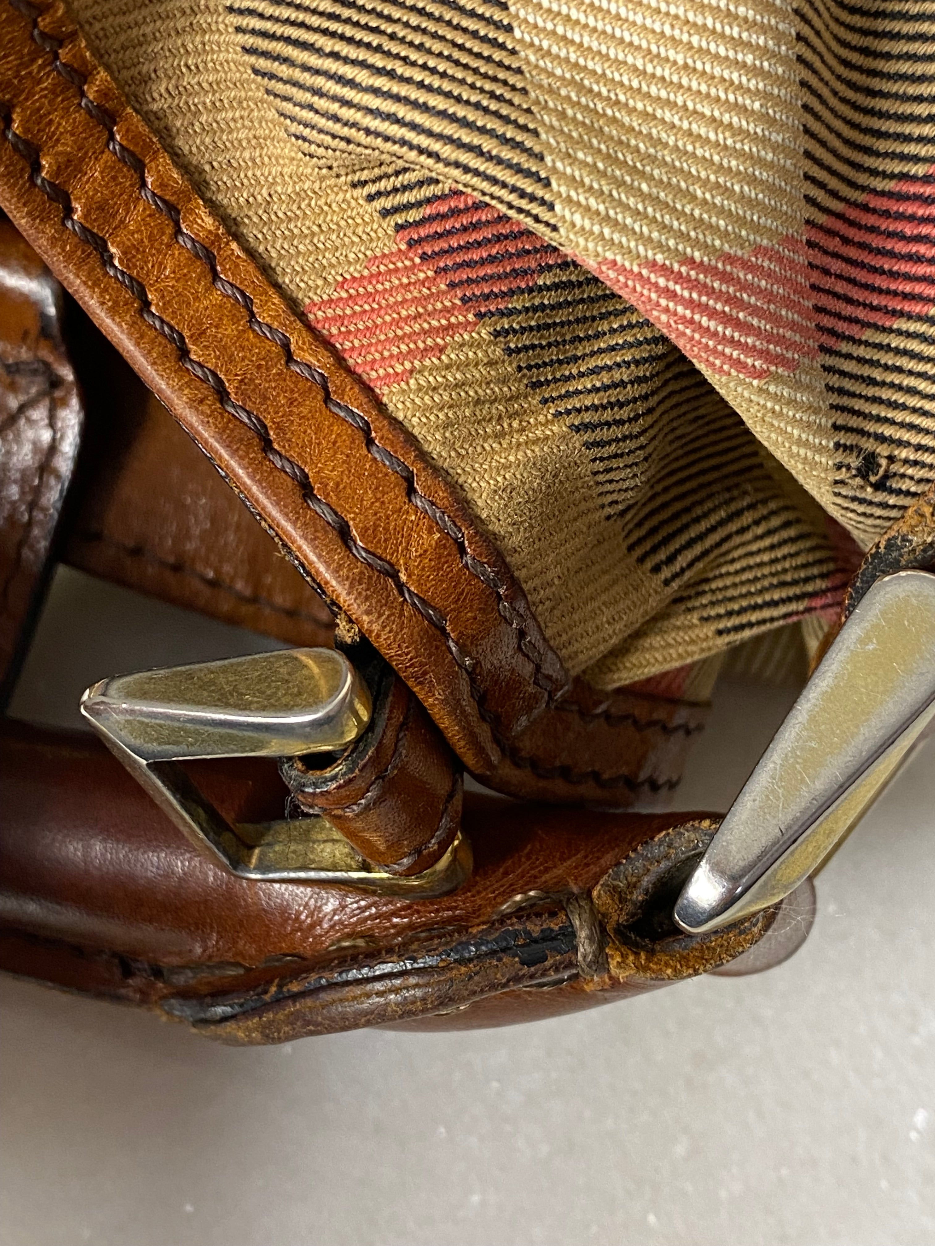 Burberry Camel Bridle House Check Top Handle Bag-handbag-Burberry-The Closet Egypt