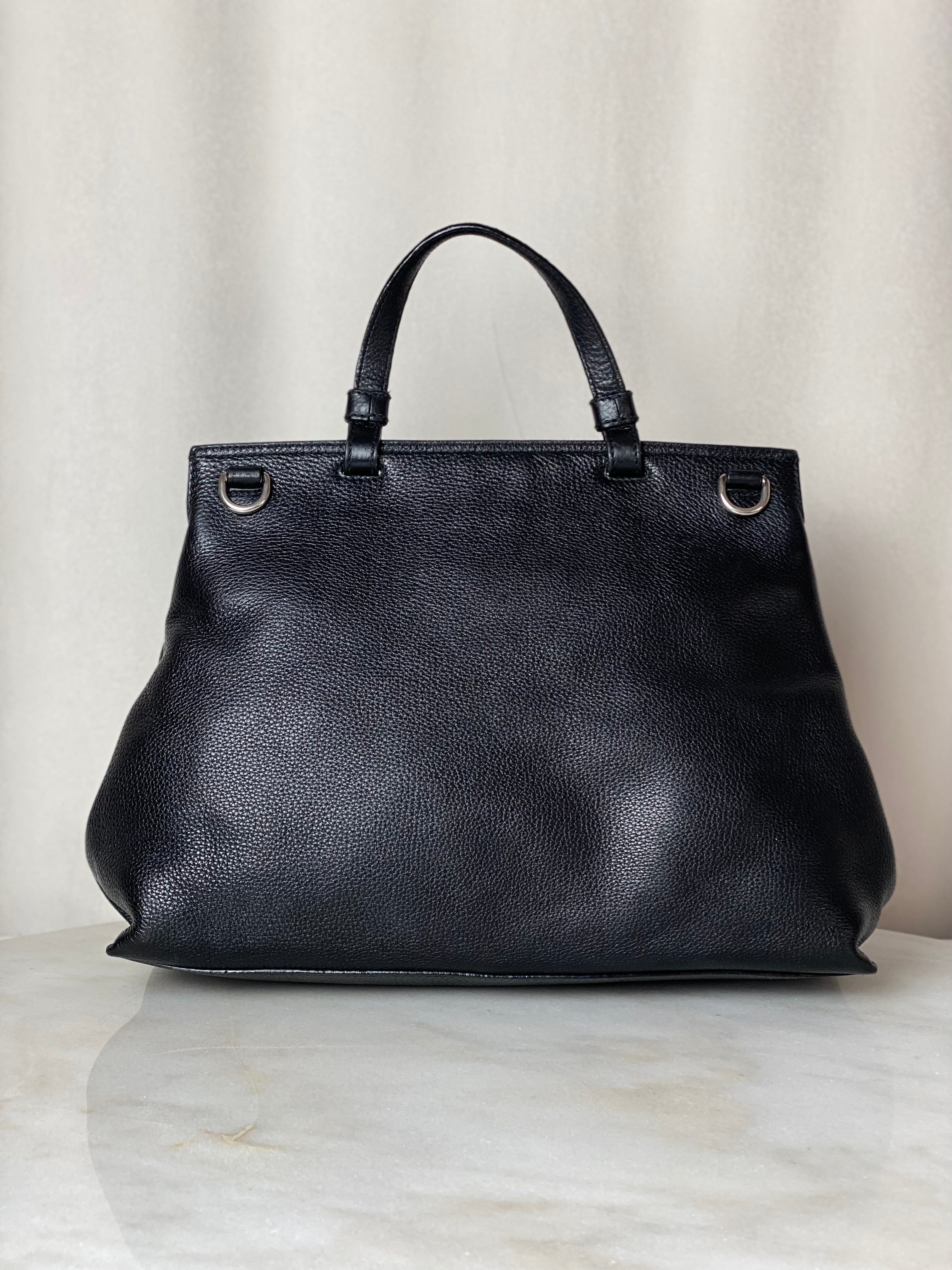 Gucci Black Bamboo Daily Tote Bag