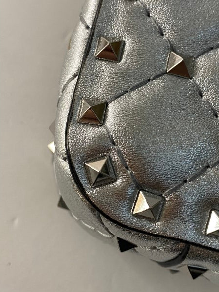 Valentino Metallic Silver Rockstud Tote Bag-handbag-Valentino-The Closet Egypt