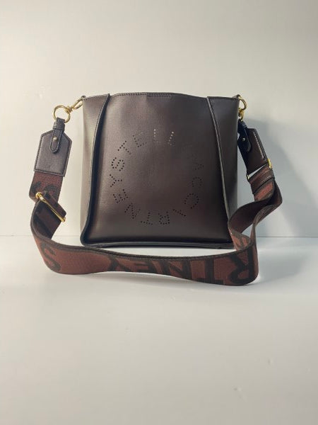 Stella Mccartney Dark Brown Mini Logo Crossbody Bag-handbag-Stella Mccartney-The Closet Egypt