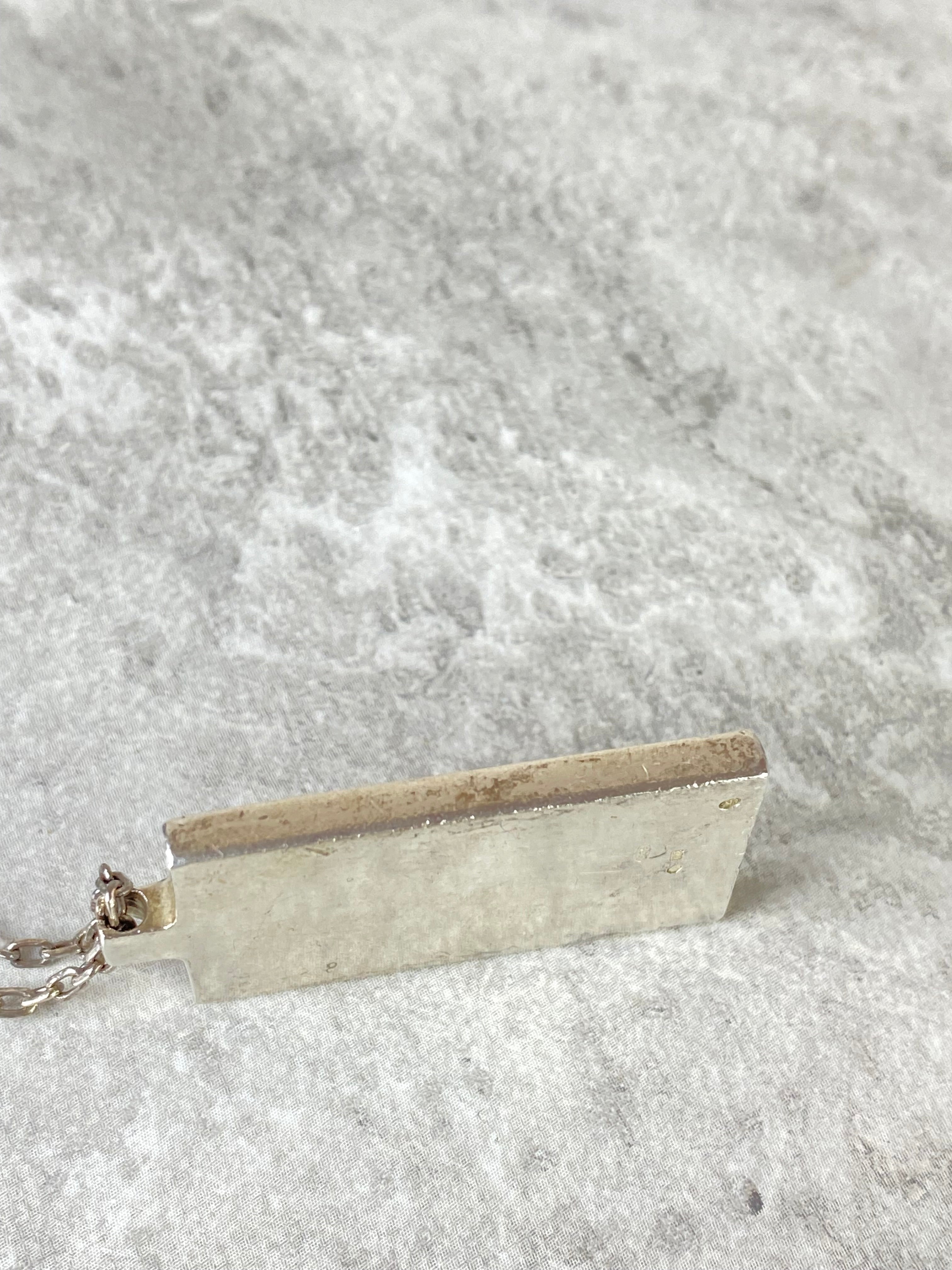 Gucci Silver Logo Rectangle Pendant Necklace-Necklaces-Gucci-The Closet Egypt