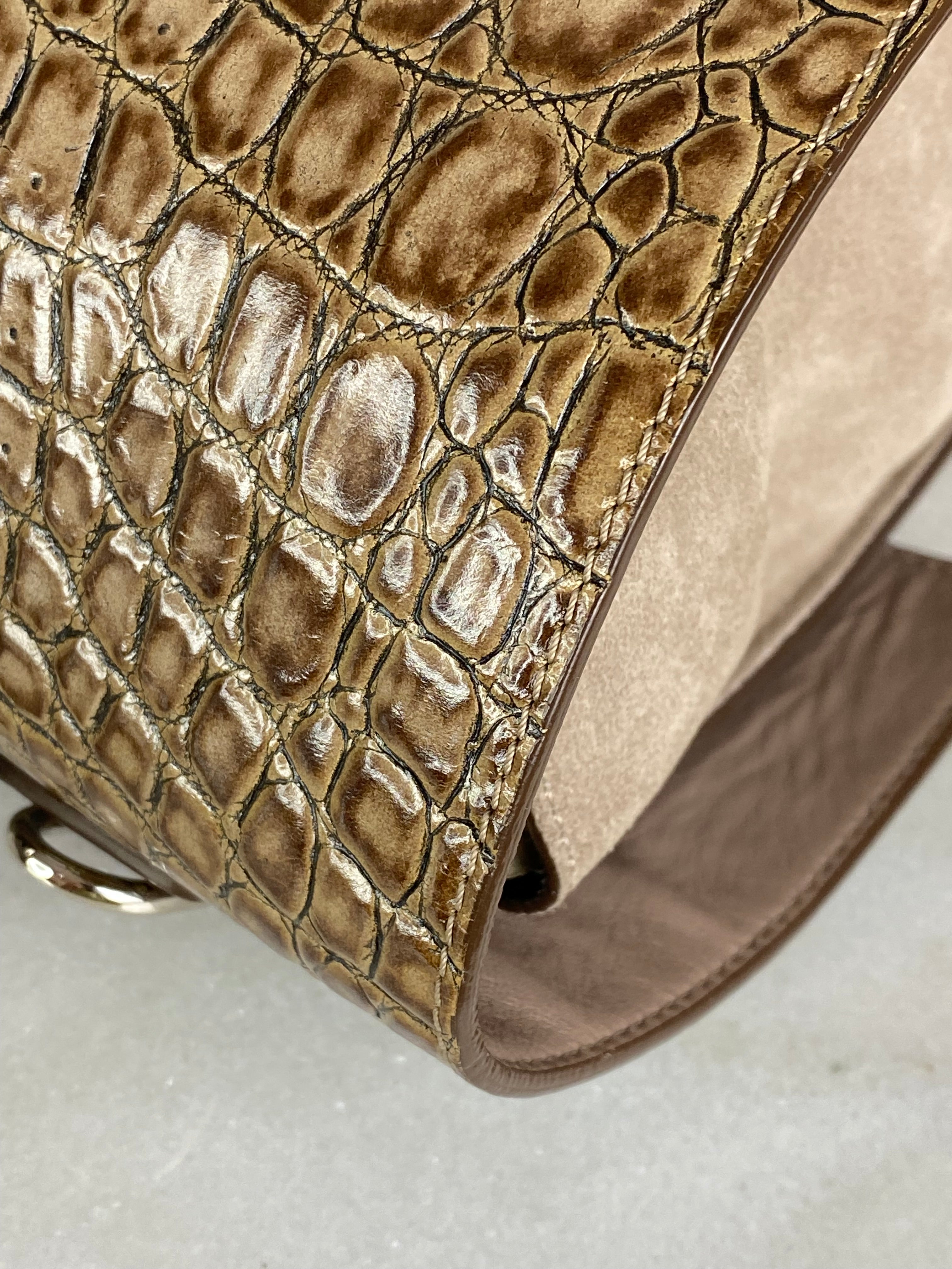 Givenchy Beige Croco Embossed Shark Top Handle Bag-handbag-Givenchy-The Closet Egypt