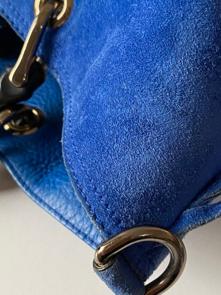 Gucci Blue Suede Bamboo Fringe Tote Bag-handbag-Gucci-The Closet Egypt