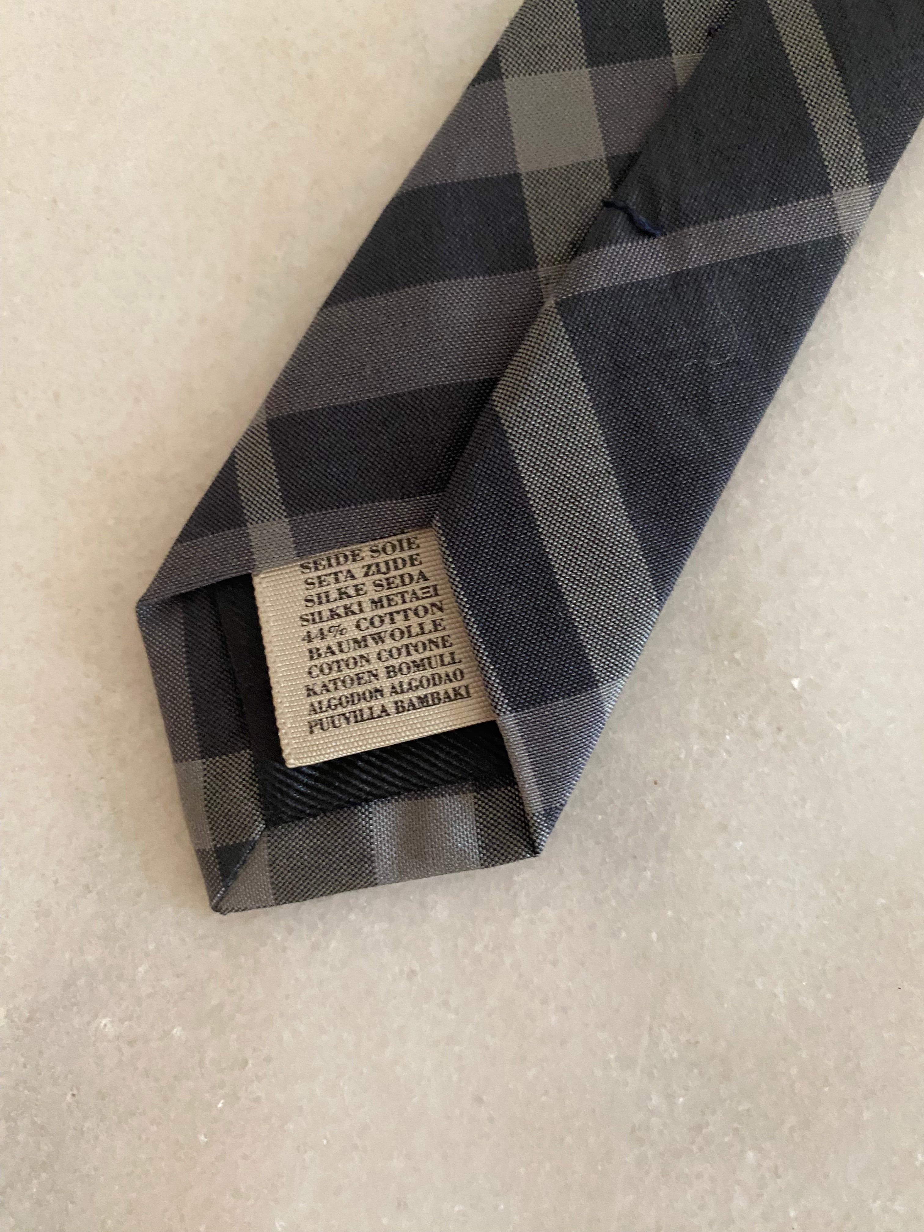 Burberry Grey Beat Check Neck Tie-Neck Tie-Burberry-The Closet Egypt
