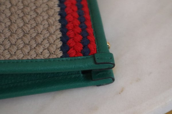 Gucci Green Multicolor Fabric Embroidered Marbella Striped Pouch-Pouch-Gucci-The Closet Egypt