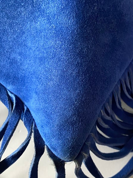 Gucci Blue Suede Bamboo Fringe Tote Bag-handbag-Gucci-The Closet Egypt