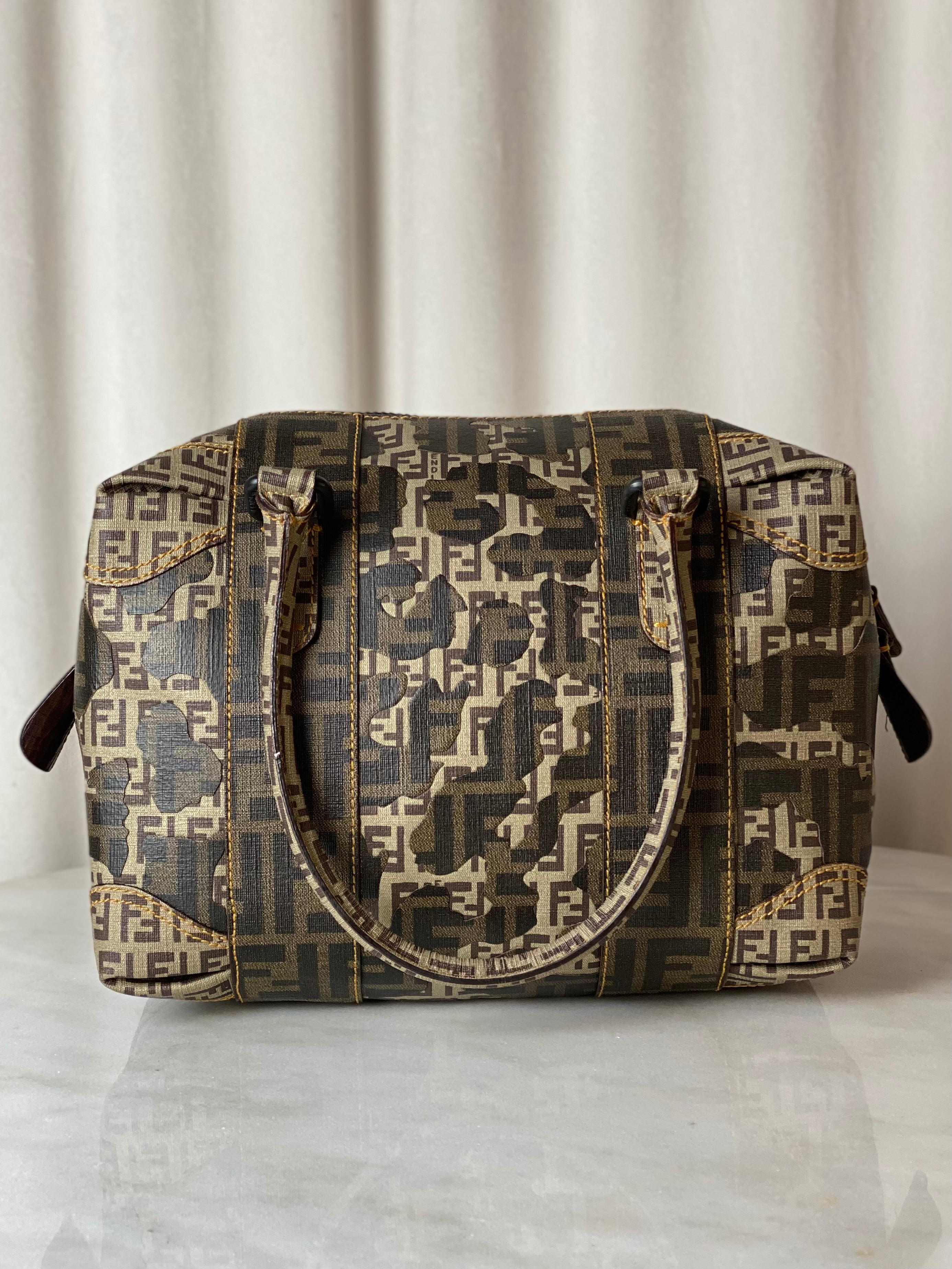 Fendi Tobacco Zucca Boston L.E Top Handle Bag-handbag-Fendi-The Closet Egypt