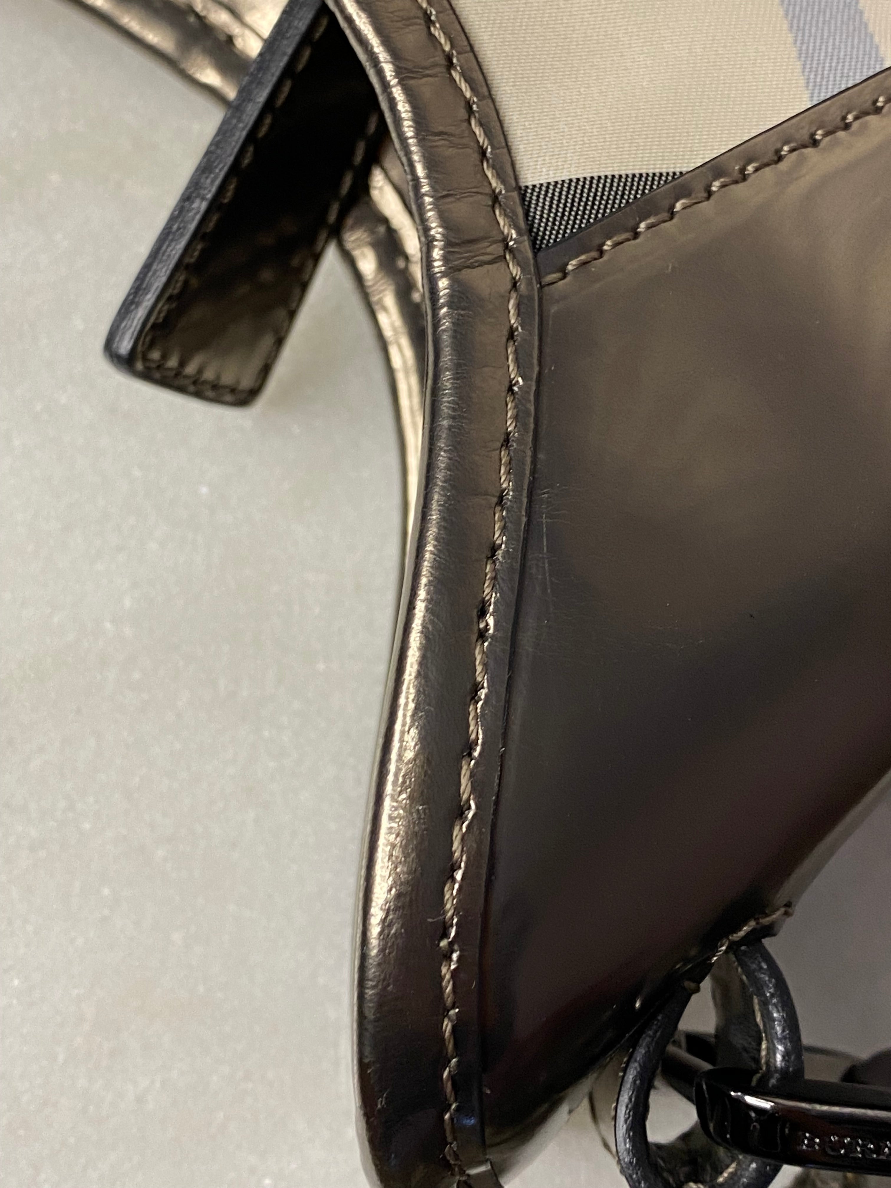 Burberry Metallic Dark Grey Beat Check Shoulder Bag-handbag-Burberry-The Closet Egypt
