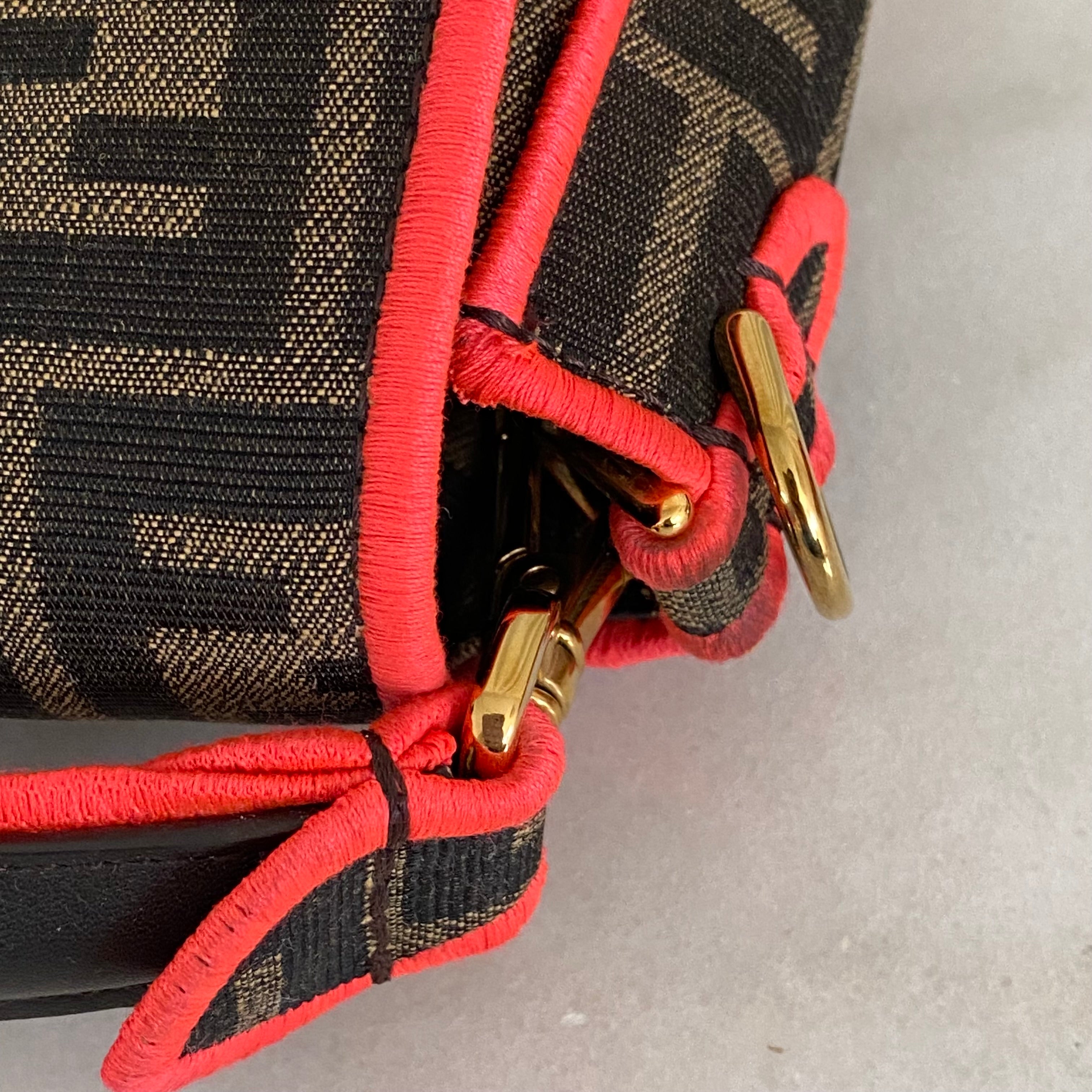 Fendi Bicolor Baguette FF Top Handle Bag W/ Strap-handbag-Fendi-The Closet Egypt