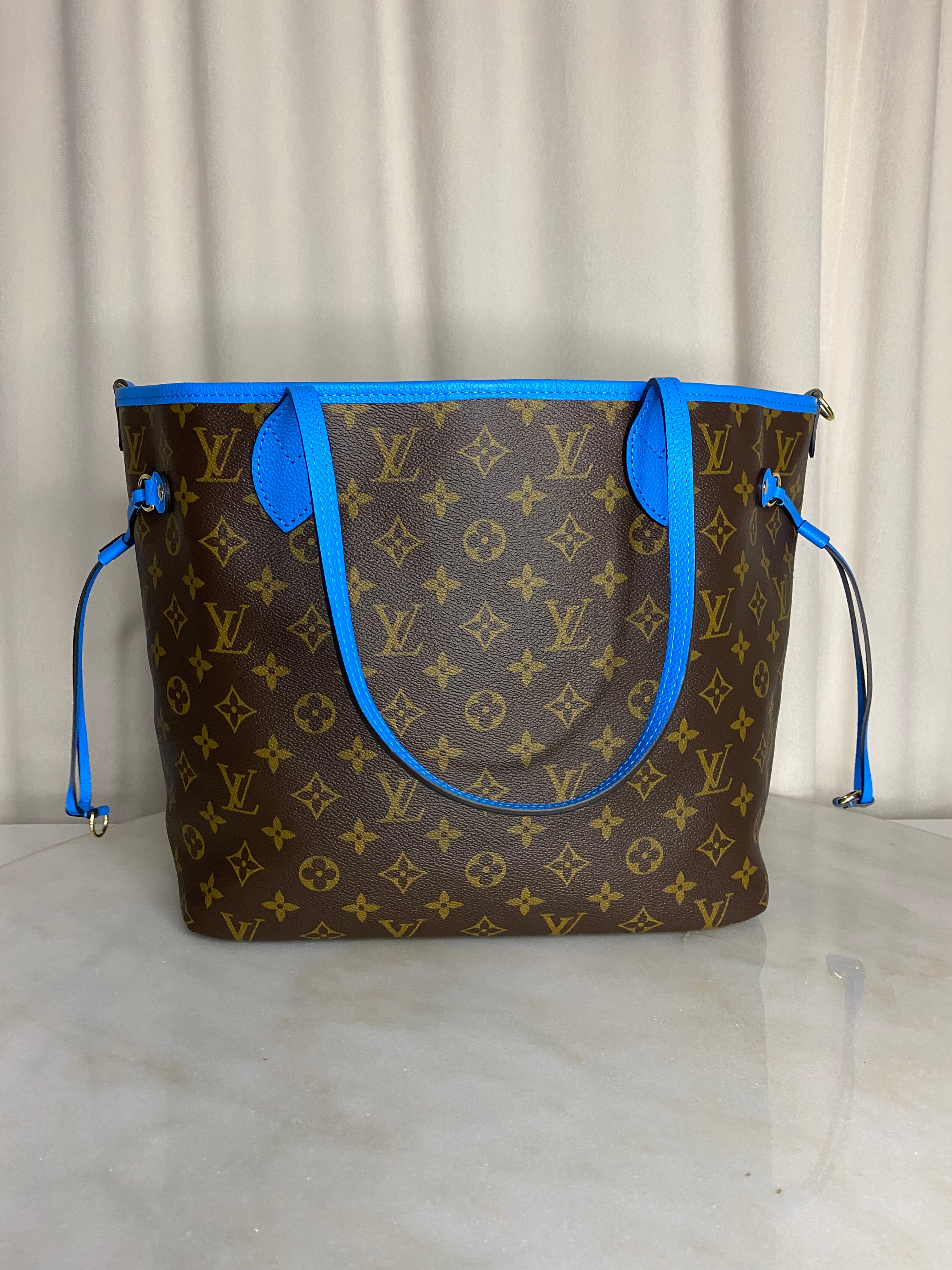 Louis Vuitton Monogram Turquoise Neverfull Inside Out Bag
