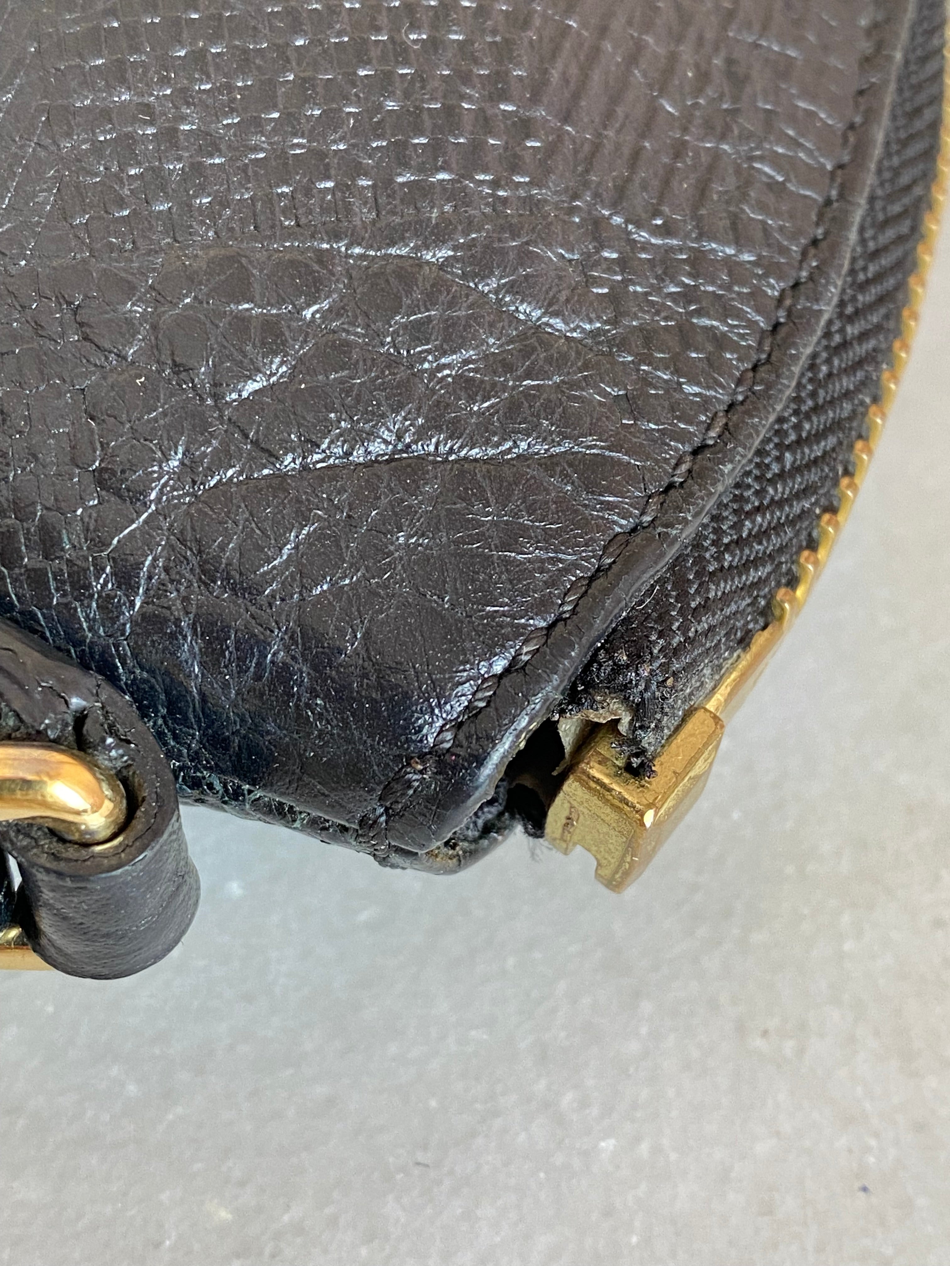 Burberry Black Embossed Peyton Crossbody Bag W/ Chain