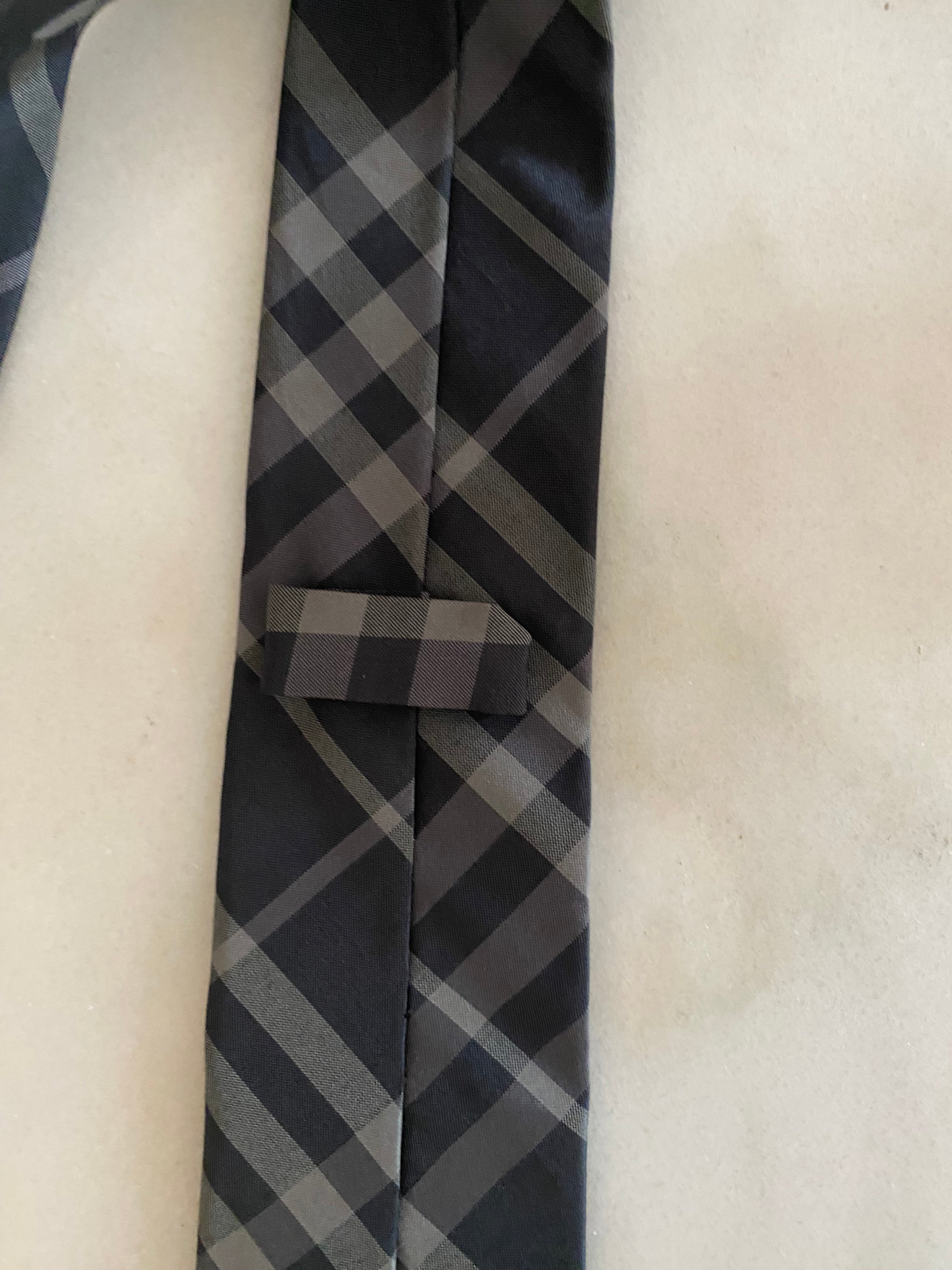 Burberry Grey Beat Check Neck Tie-Neck Tie-Burberry-The Closet Egypt