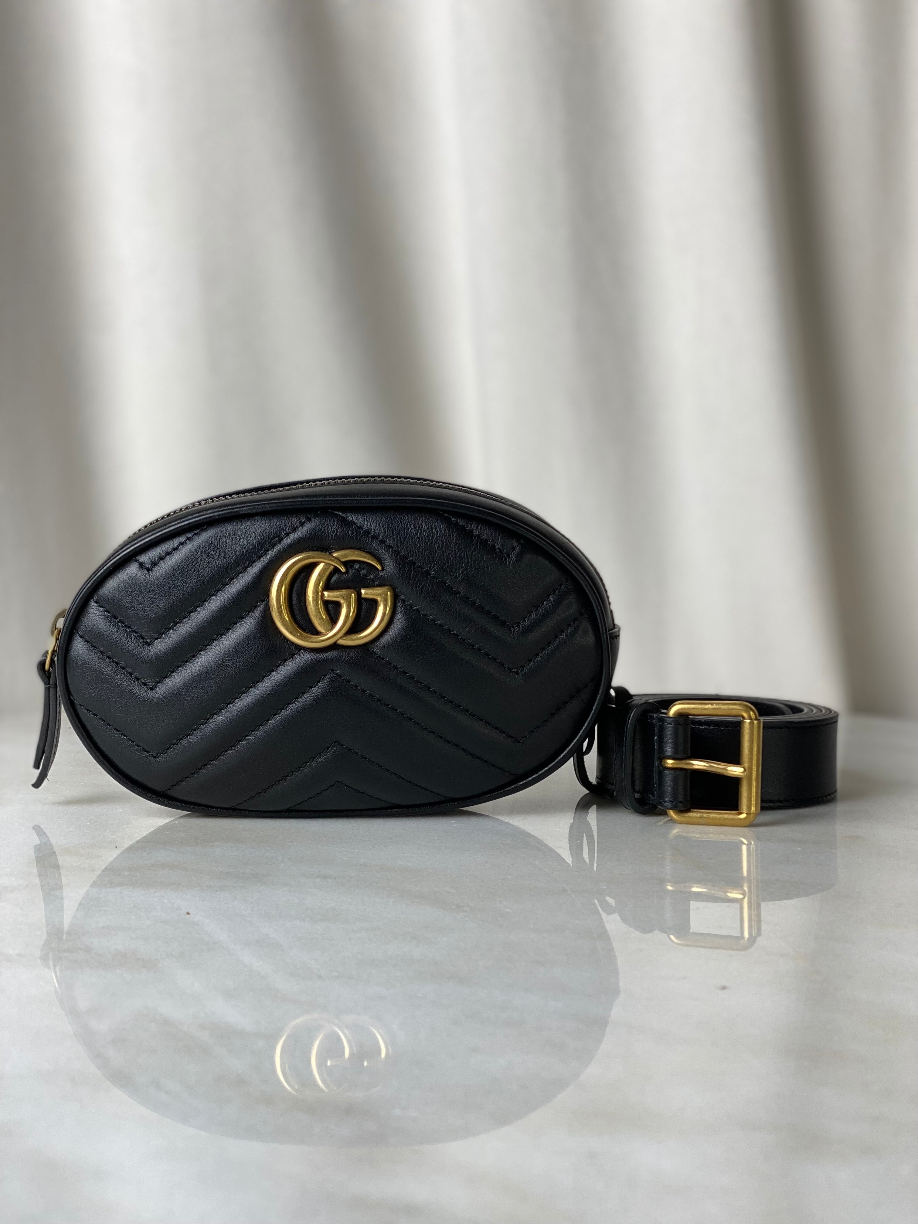 Gucci Black Marmont Belt Bag-Belt Bag-Gucci-The Closet Egypt
