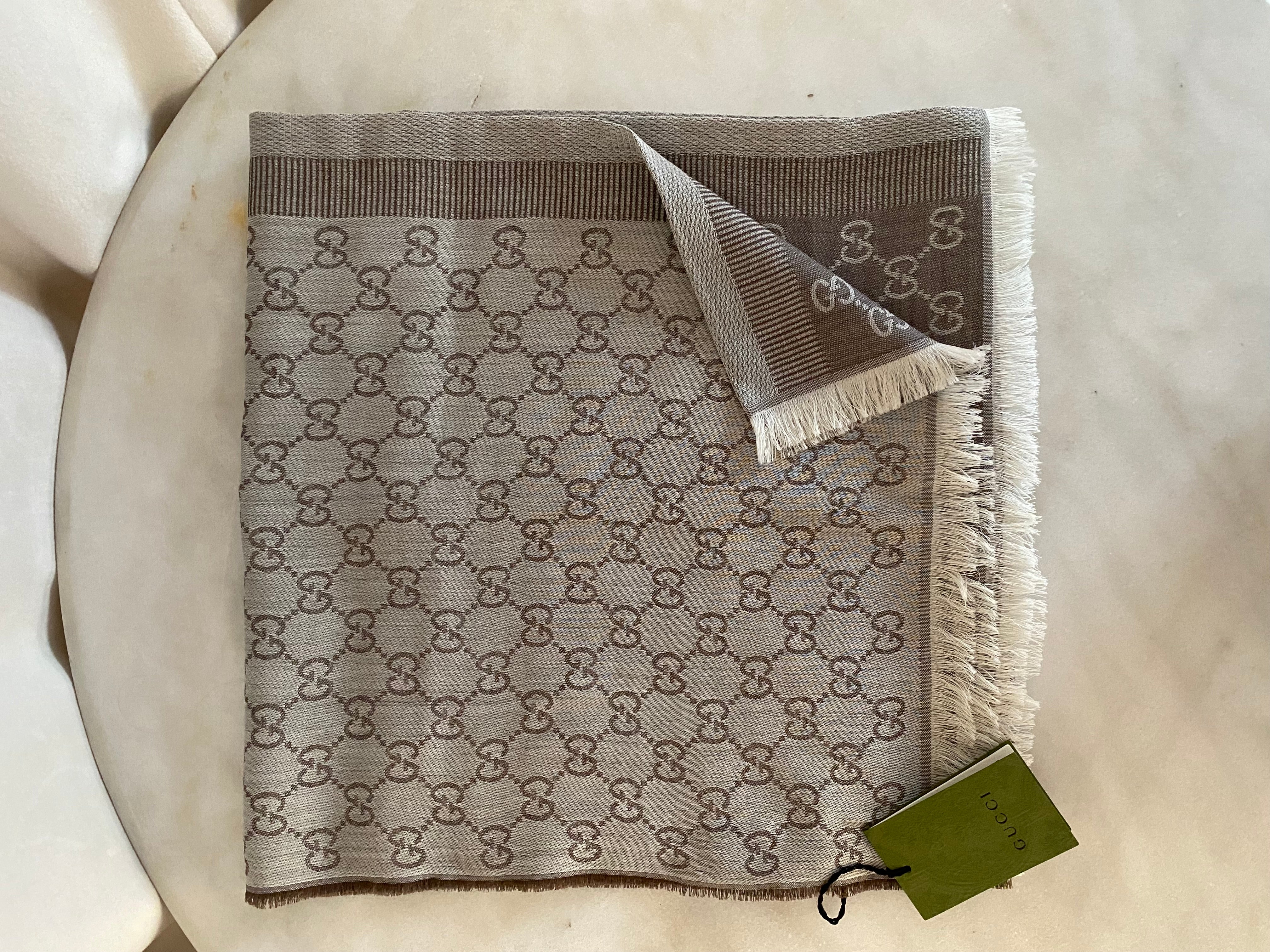 Gucci Light Brown GG Scarf-Scarf-Gucci-The Closet Egypt