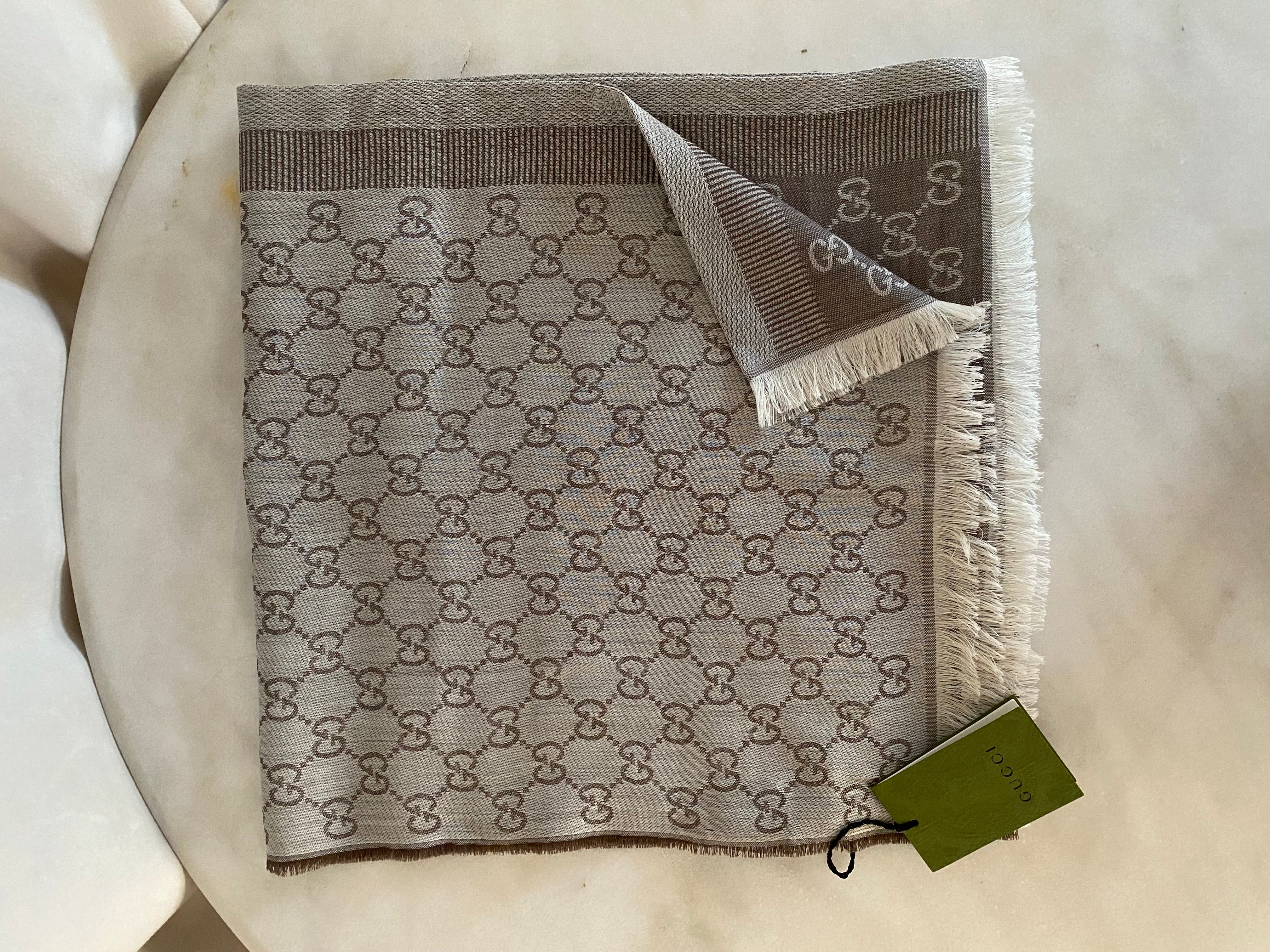 Gucci Light Brown GG Scarf-Scarf-Gucci-The Closet Egypt