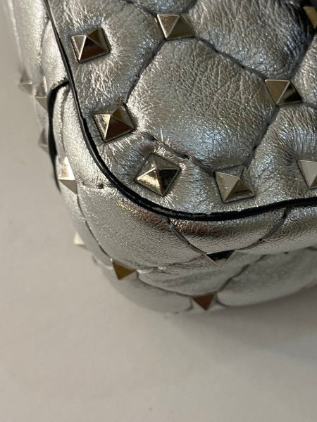 Valentino Metallic Silver Rockstud Tote Bag-handbag-Valentino-The Closet Egypt