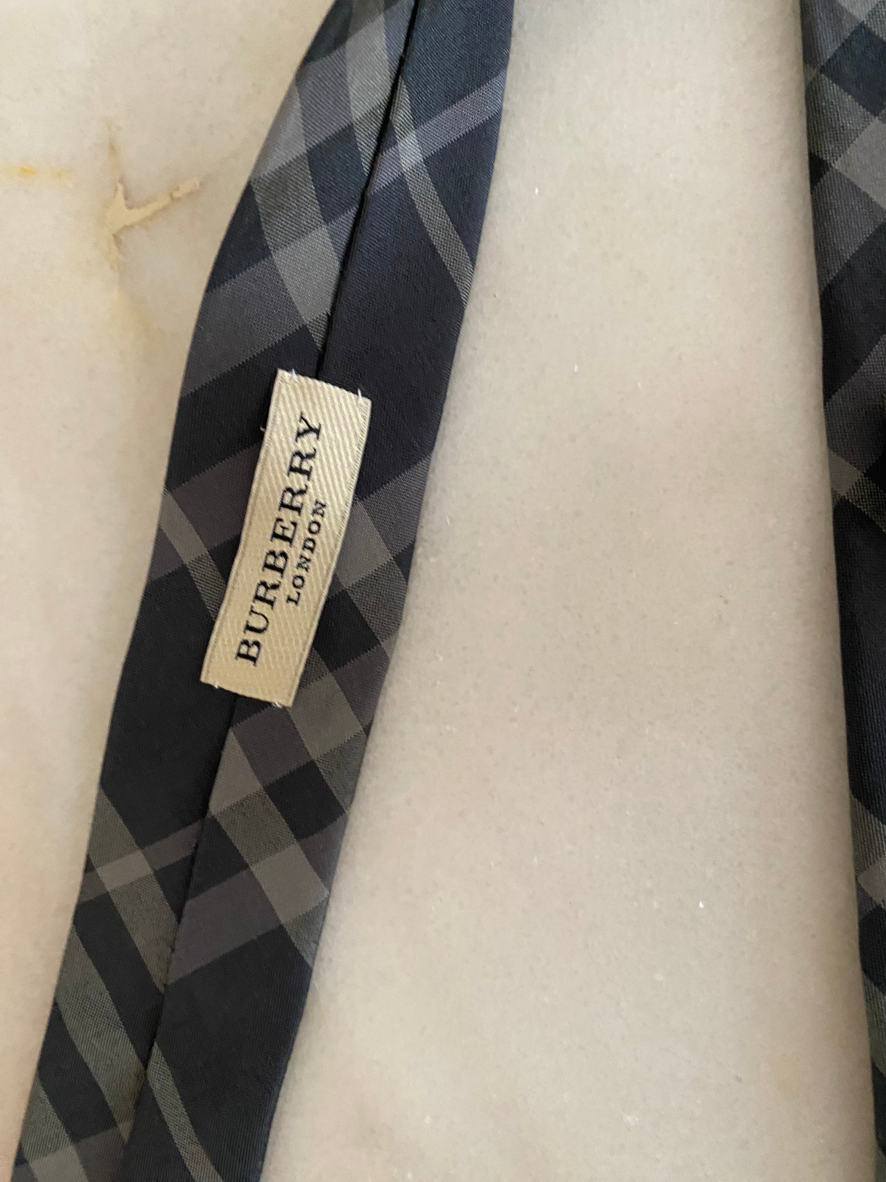 Burberry Grey Beat Check Neck Tie-Neck Tie-Burberry-The Closet Egypt
