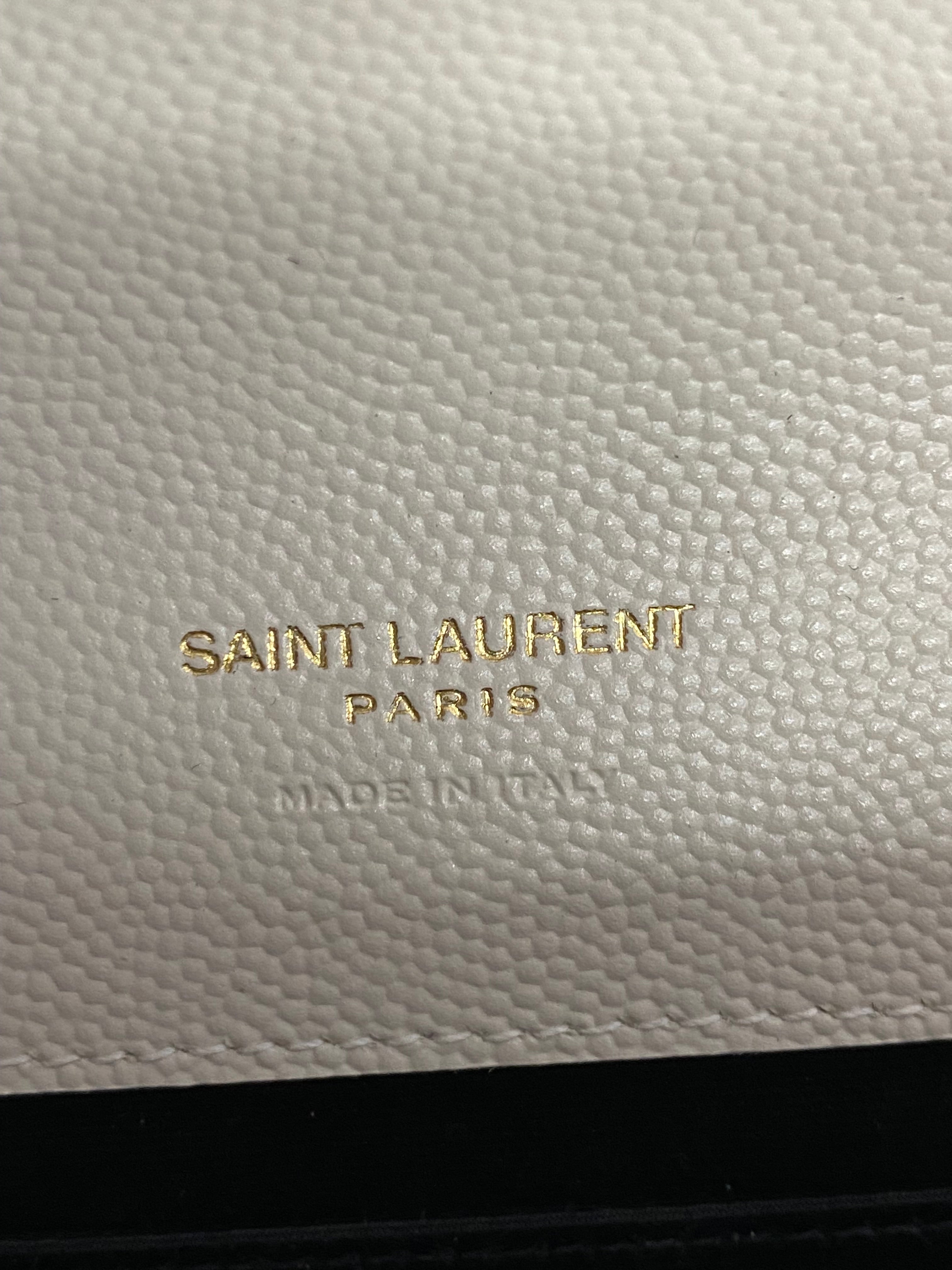 YSL Creme Envelope Clutch-Clutch-YSL-The Closet Egypt