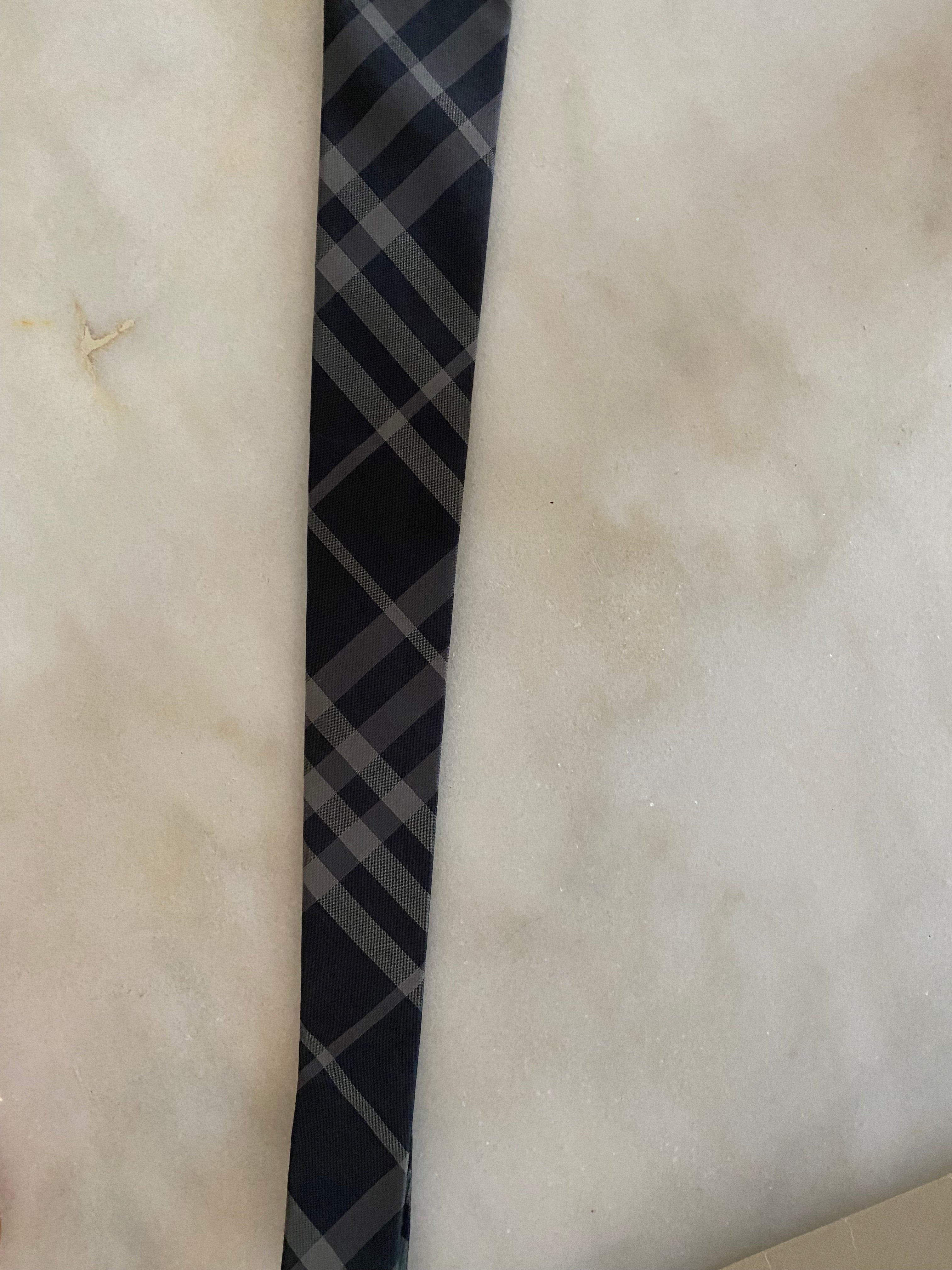 Burberry Grey Beat Check Neck Tie-Neck Tie-Burberry-The Closet Egypt