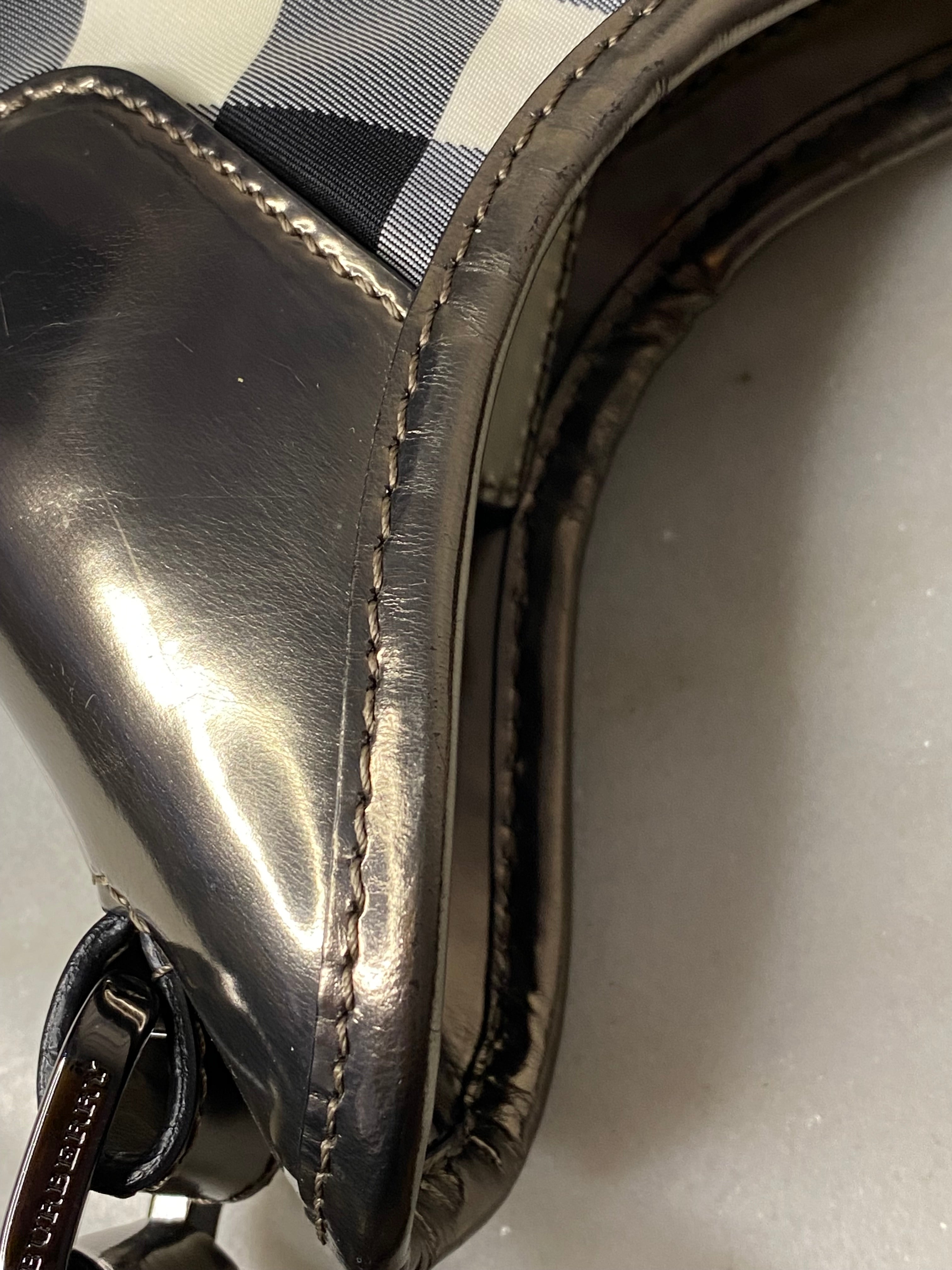 Burberry Metallic Dark Grey Beat Check Shoulder Bag-handbag-Burberry-The Closet Egypt