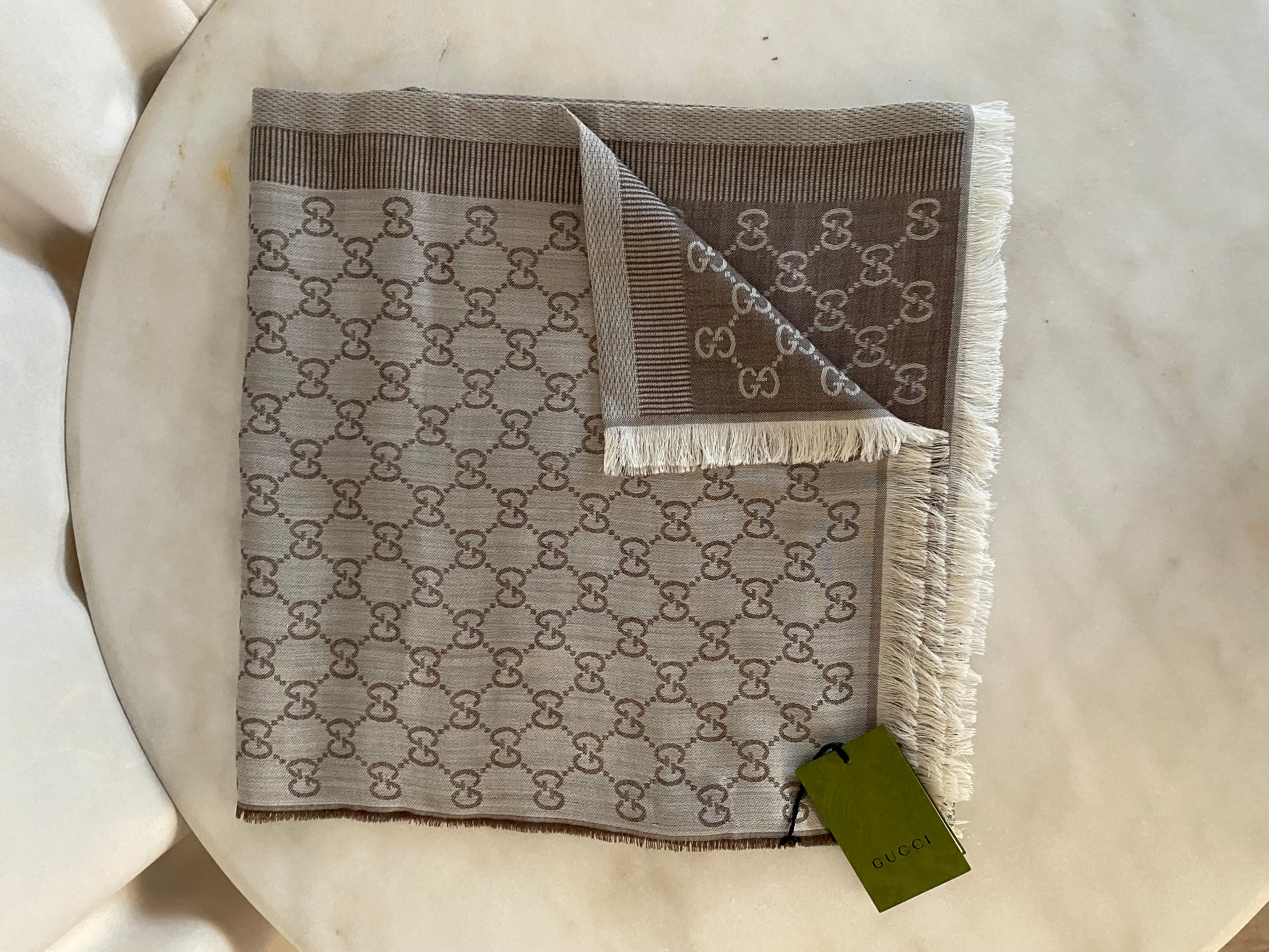 Gucci Light Brown GG Scarf-Scarf-Gucci-The Closet Egypt